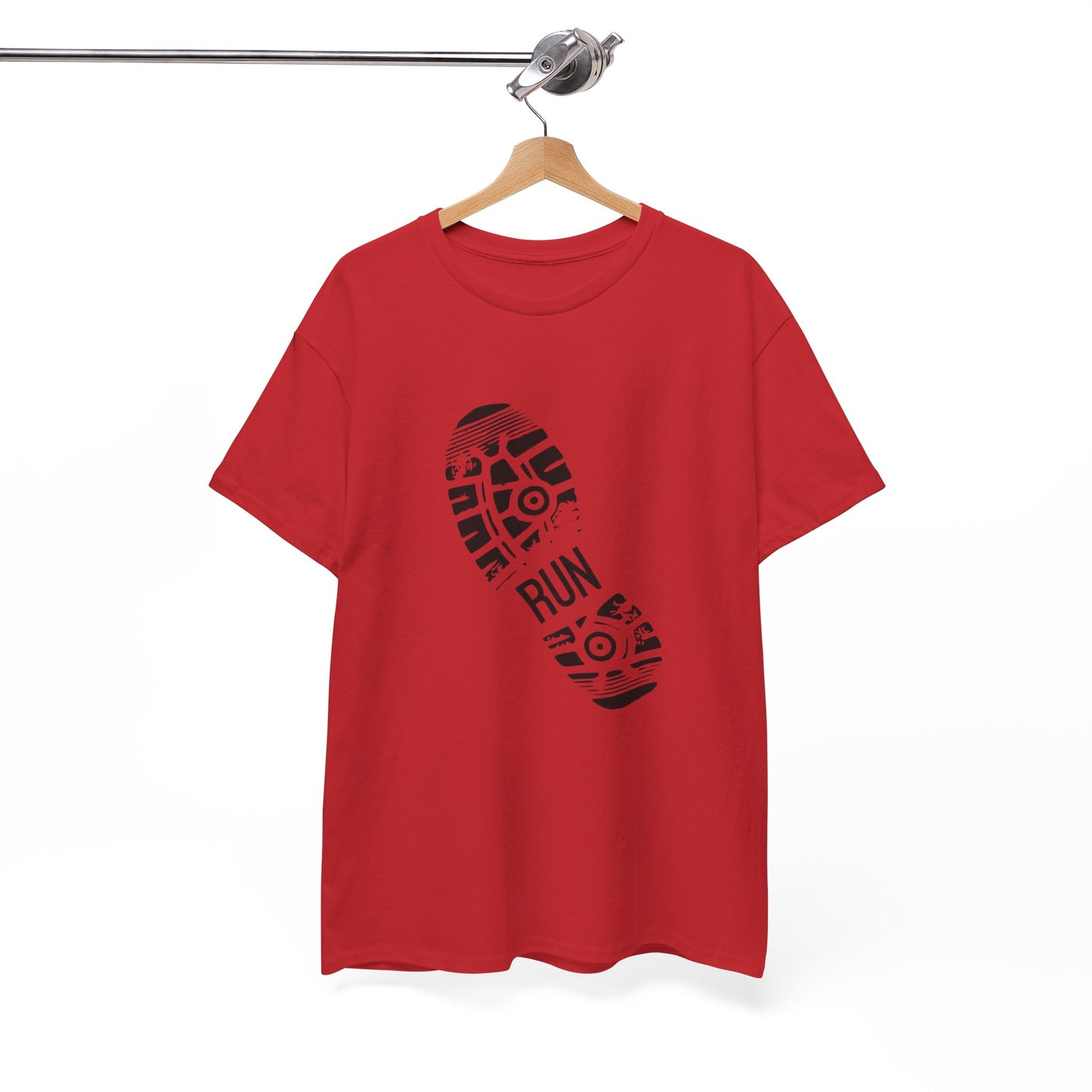 Run Graphic Heavy Cotton Tee - Casual Fitness Wear, Workout Shirt, Gym Apparel, Motivational Tee, Sports Clothing