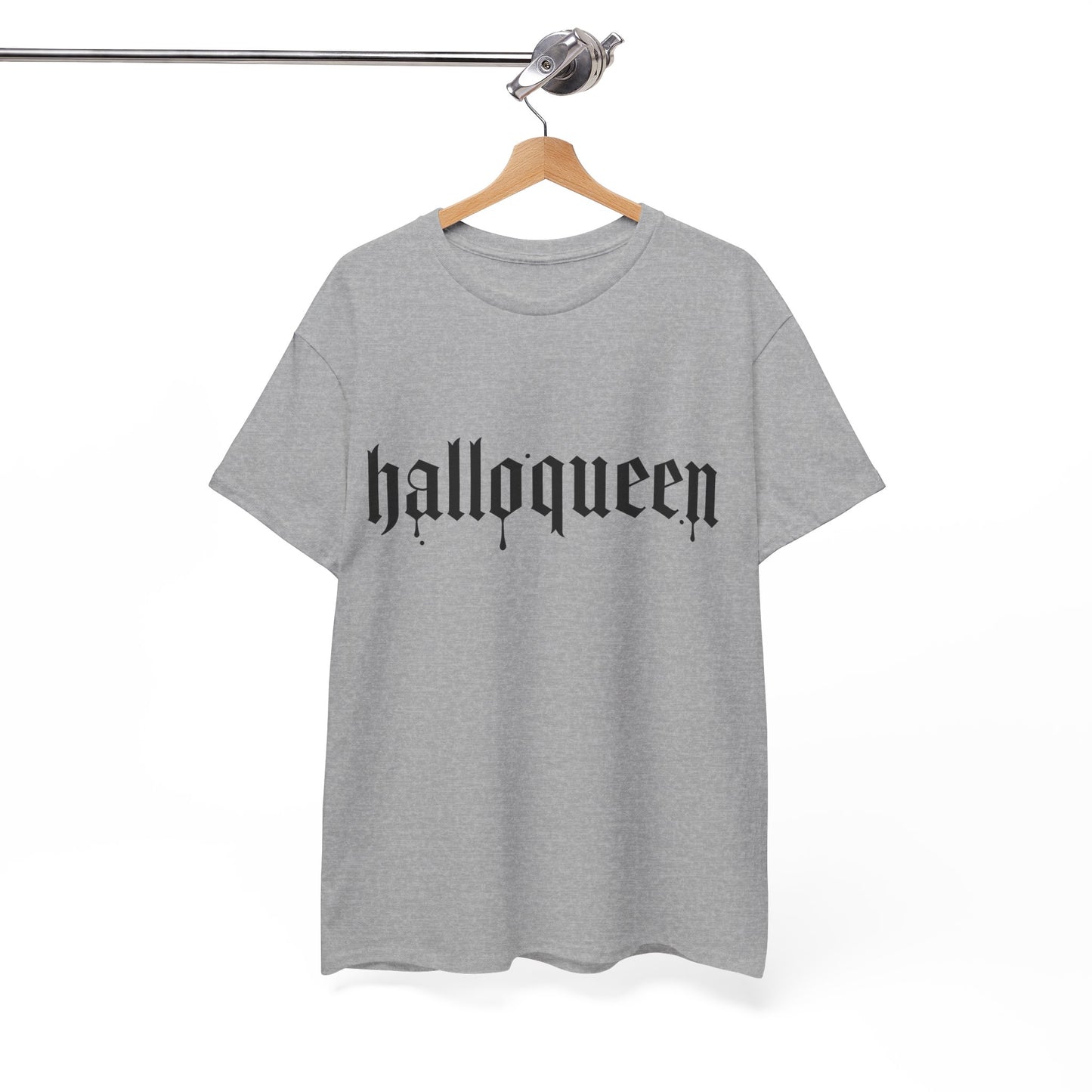 Halloween Heavy Cotton Tee, Halloqueen Graphic Shirt, Fall Festival Tee, Spooky Season Apparel, Halloween Costume Top