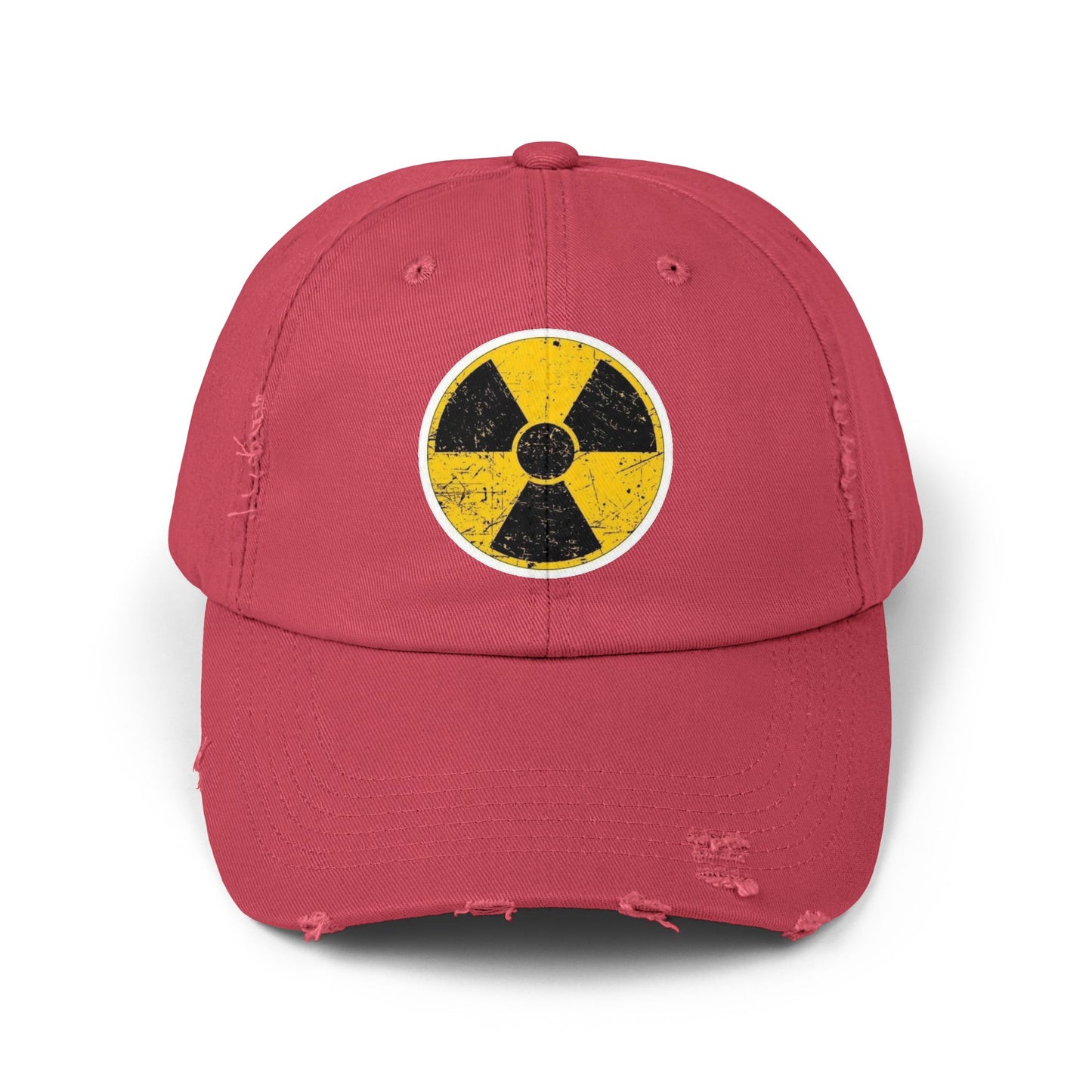 Vintage-Inspired Nuclear Cap, Distressed Adjustable Hat for Casual Wear, Perfect Gift for Friends, Art Lovers, and Festivals