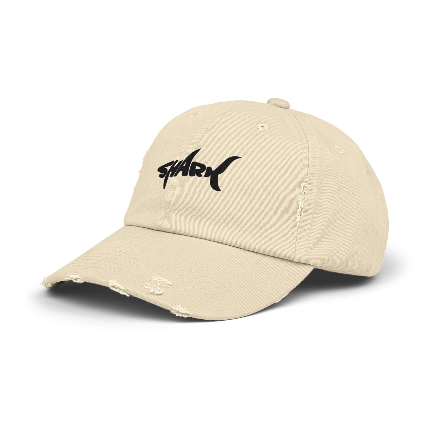 Unisex Distressed Cap - Vintage Vibe, Perfect for Shark Lovers, Summer Outings, Casual Wear, Gift Idea for Birthdays