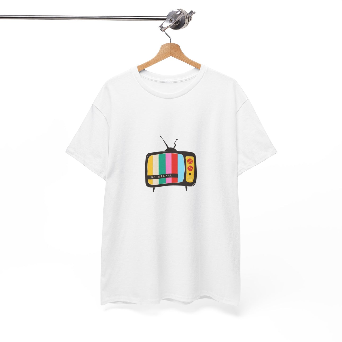 Retro TV Graphic Heavy Cotton Tee, Vintage Style Shirt, Gift for TV Lovers, Casual Wear, Fun Summer Tee, Graphic Tee