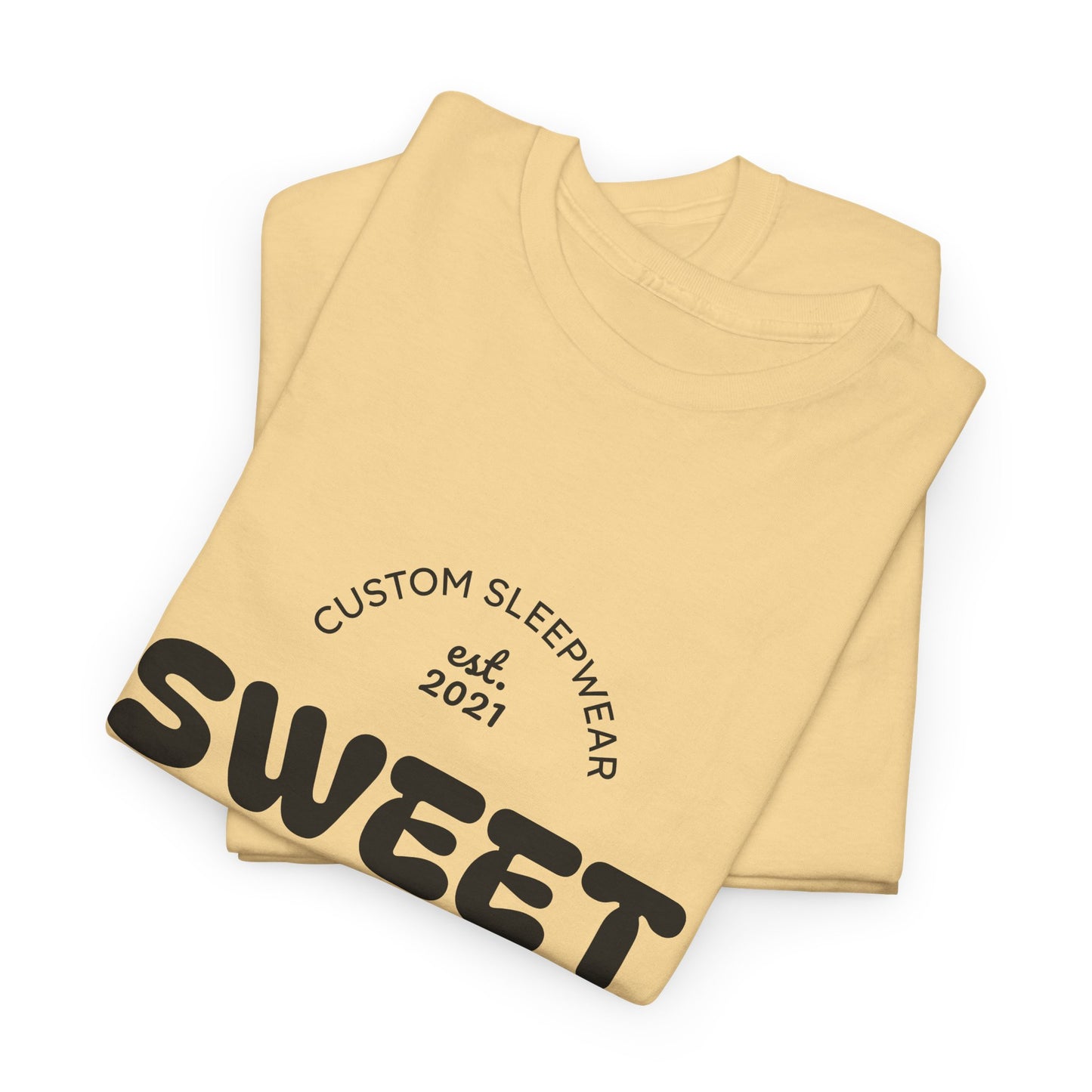 Sweet Dreams Heavy Cotton Tee, Cozy Sleep Shirt, Funny Sleepwear, Gift for Sleep Lovers, Birthday Pajama Top, Unisex T-Shirt