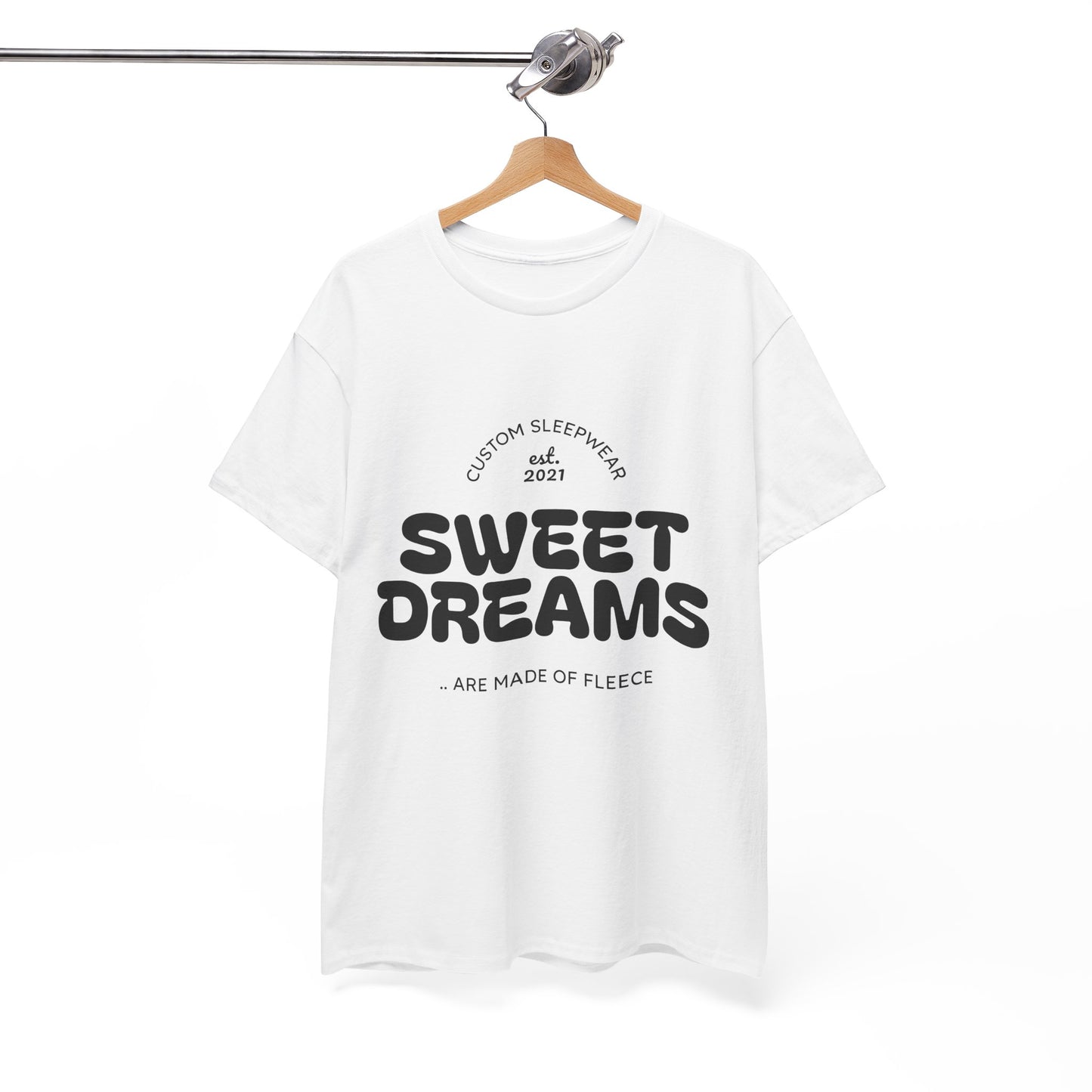 Sweet Dreams Heavy Cotton Tee, Cozy Sleep Shirt, Funny Sleepwear, Gift for Sleep Lovers, Birthday Pajama Top, Unisex T-Shirt