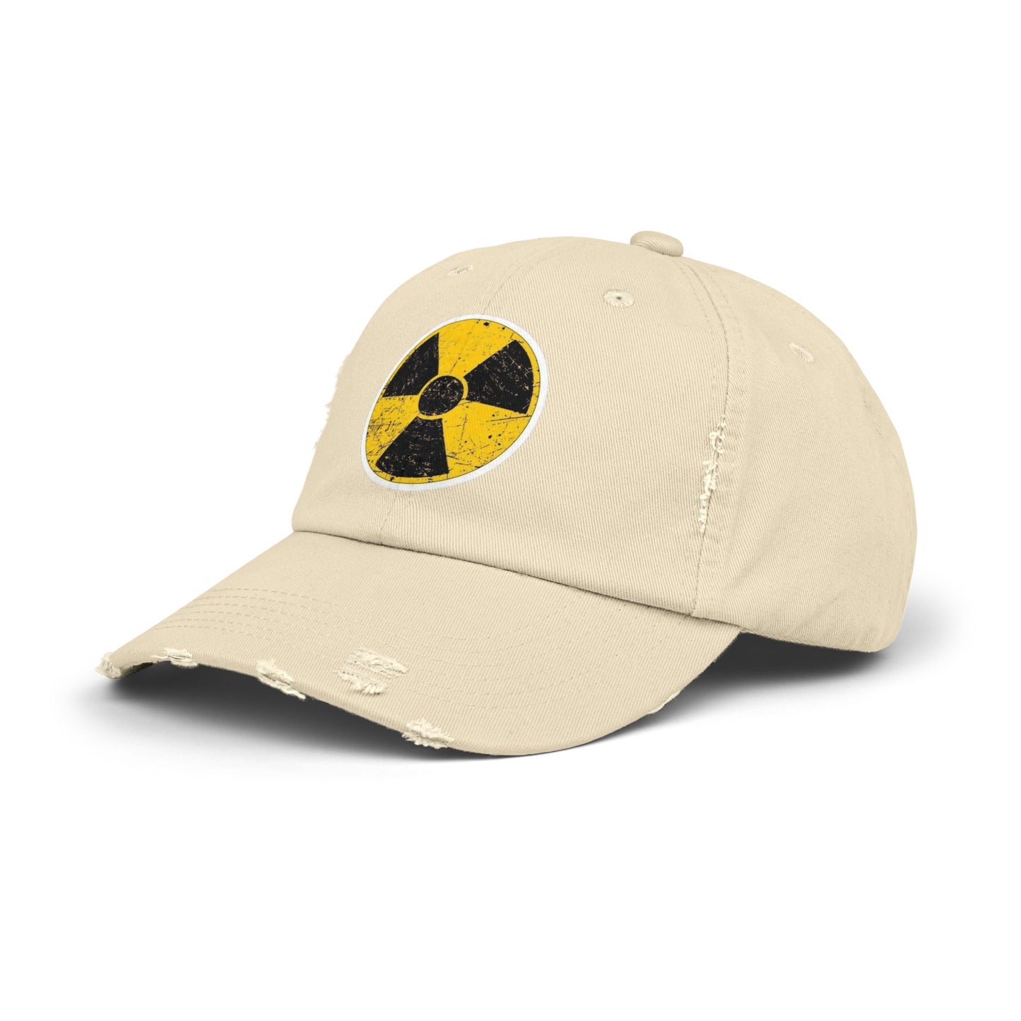 Vintage-Inspired Nuclear Cap, Distressed Adjustable Hat for Casual Wear, Perfect Gift for Friends, Art Lovers, and Festivals