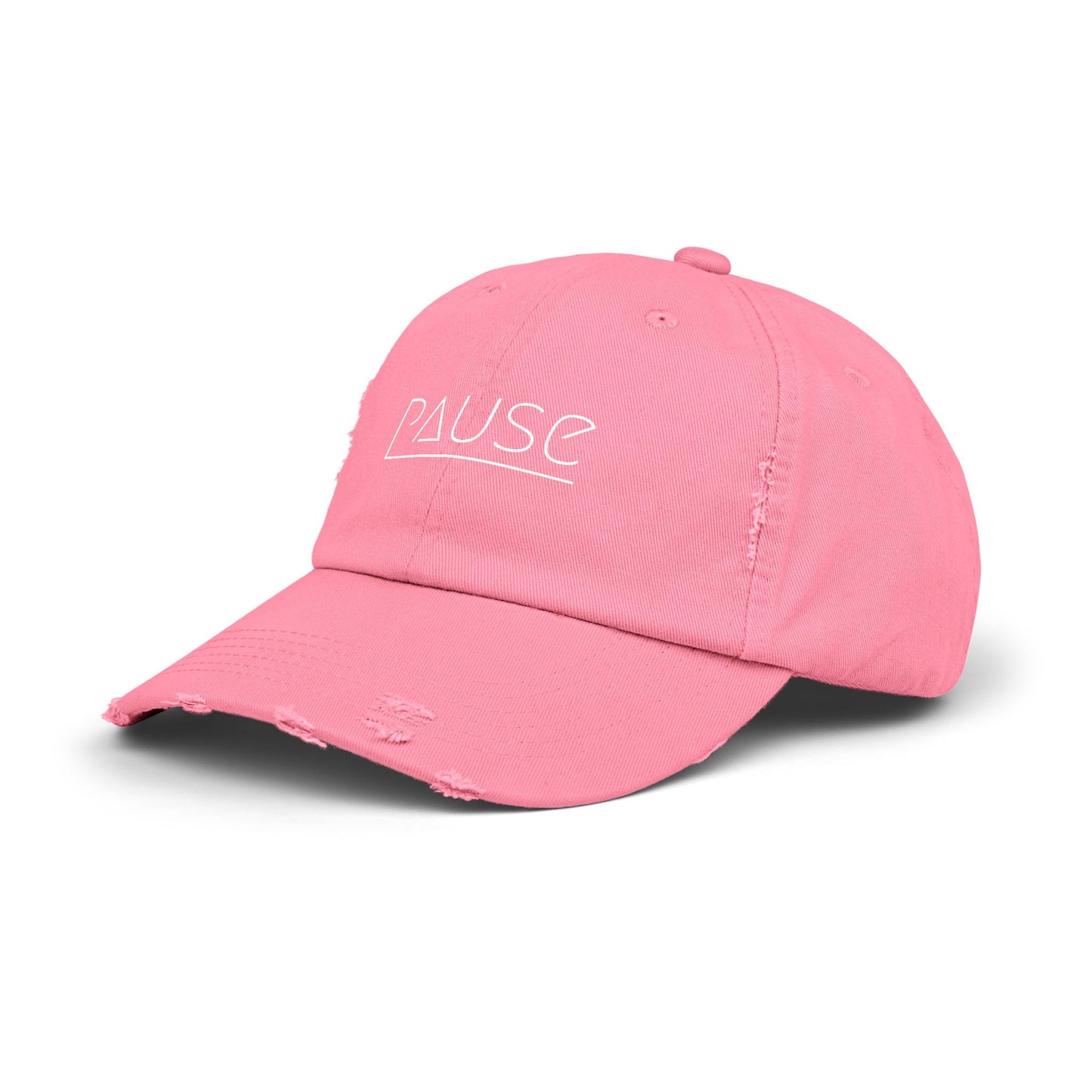 Unisex Distressed Cap with 'Pause' Design - Trendy Fashion Accessory, Perfect for Relaxation, Casual Wear, Gift for Friends, Stylish Gift