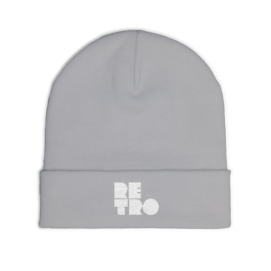 Retro Embroidered Knit Beanie, Cozy Winter Hat, Fashionable Beanie, Stylish Headwear, Perfect Gift for Him or Her