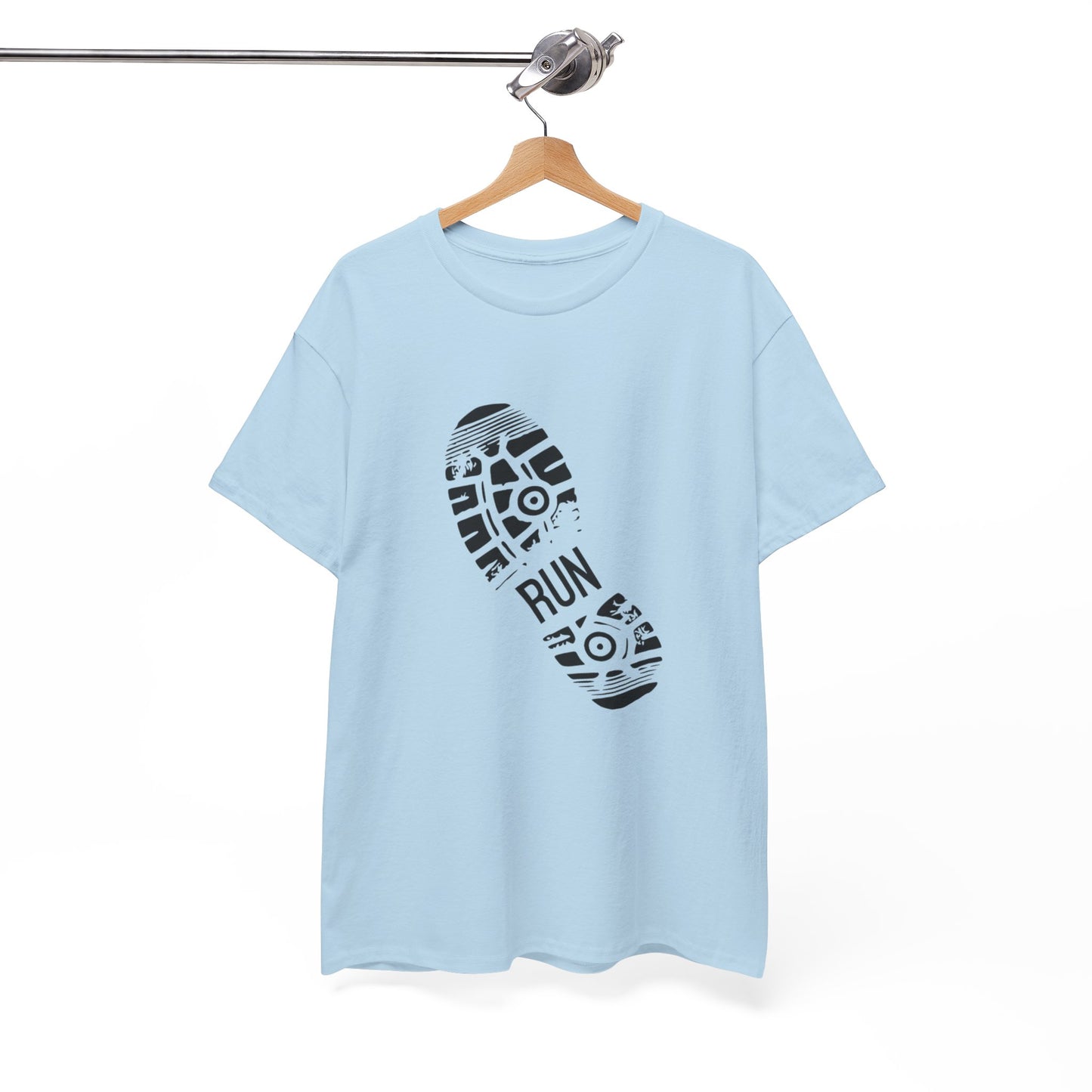 Run Graphic Heavy Cotton Tee - Casual Fitness Wear, Workout Shirt, Gym Apparel, Motivational Tee, Sports Clothing