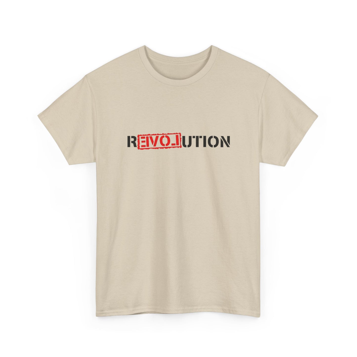 Heavy Cotton Tee - REVOlution Graphic Shirt, Casual Wear, Gift for Change Makers, Bold Statement Tee, Everyday Streetwear