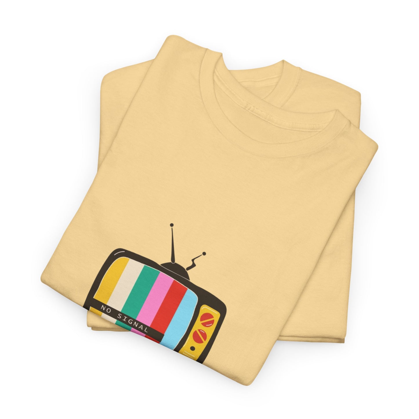 Retro TV Graphic Heavy Cotton Tee, Vintage Style Shirt, Gift for TV Lovers, Casual Wear, Fun Summer Tee, Graphic Tee