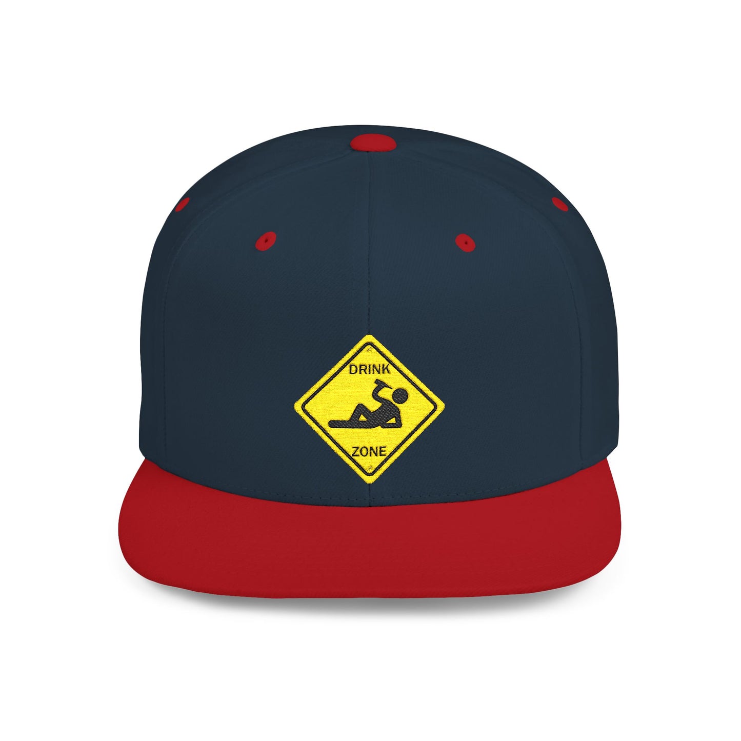 Playful Safety Symbol Flat Bill Snapback Hat, Trendy Cap for Outdoor Lovers, Perfect Gift for Construction Workers, Unique Hats