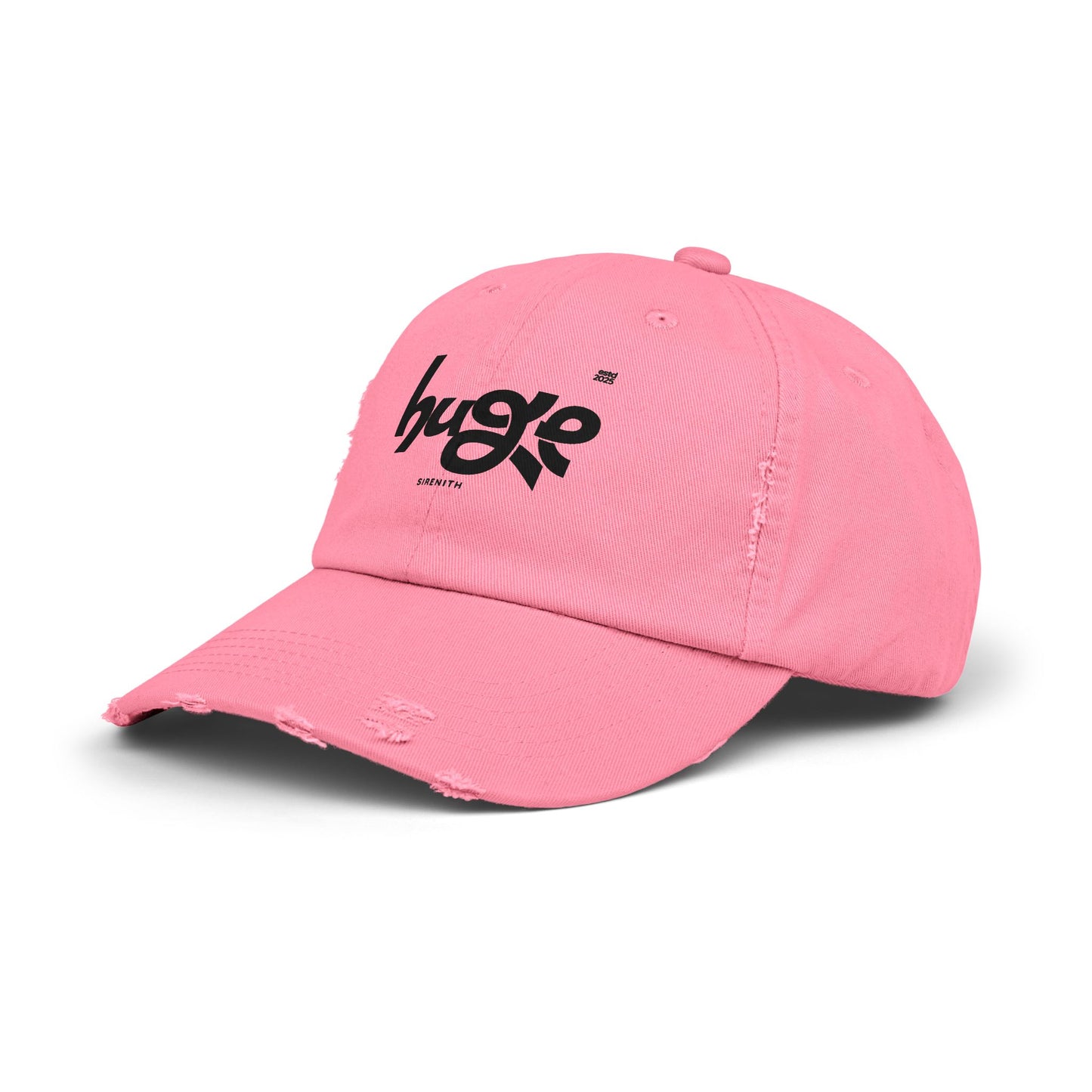 Distressed Cap with 'Huge' Design | Trendy Cap for Outdoor Adventures, Festivals, Casual Wear, Gift for Him/Her