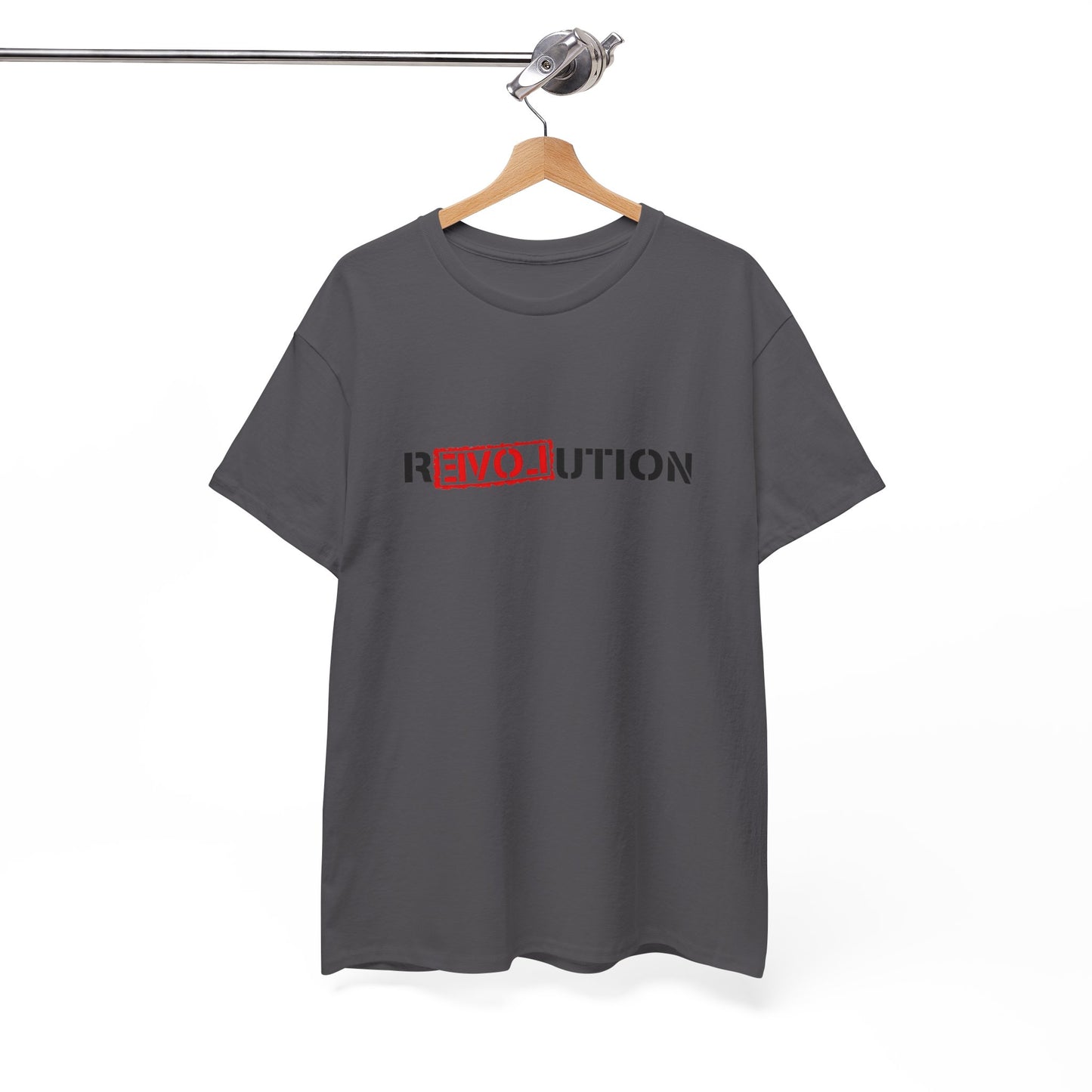 Heavy Cotton Tee - REVOlution Graphic Shirt, Casual Wear, Gift for Change Makers, Bold Statement Tee, Everyday Streetwear