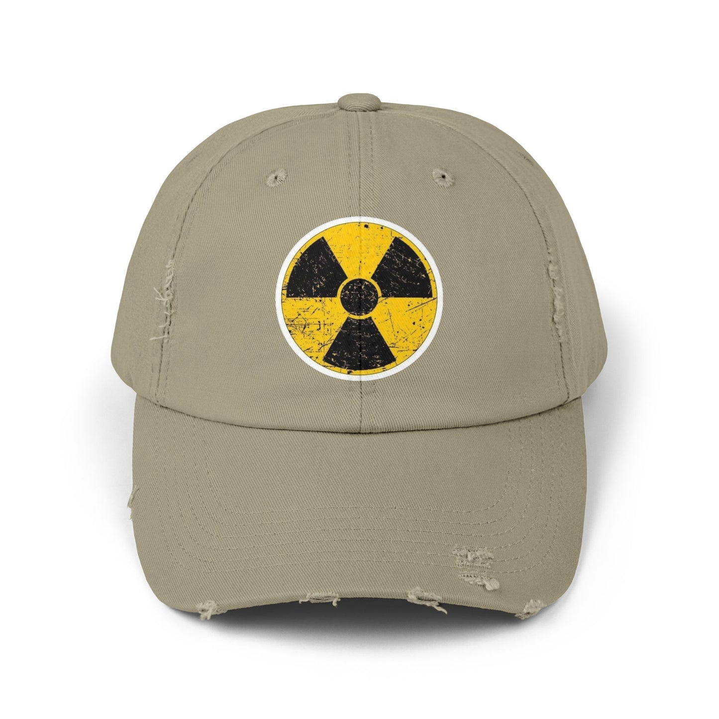 Vintage-Inspired Nuclear Cap, Distressed Adjustable Hat for Casual Wear, Perfect Gift for Friends, Art Lovers, and Festivals