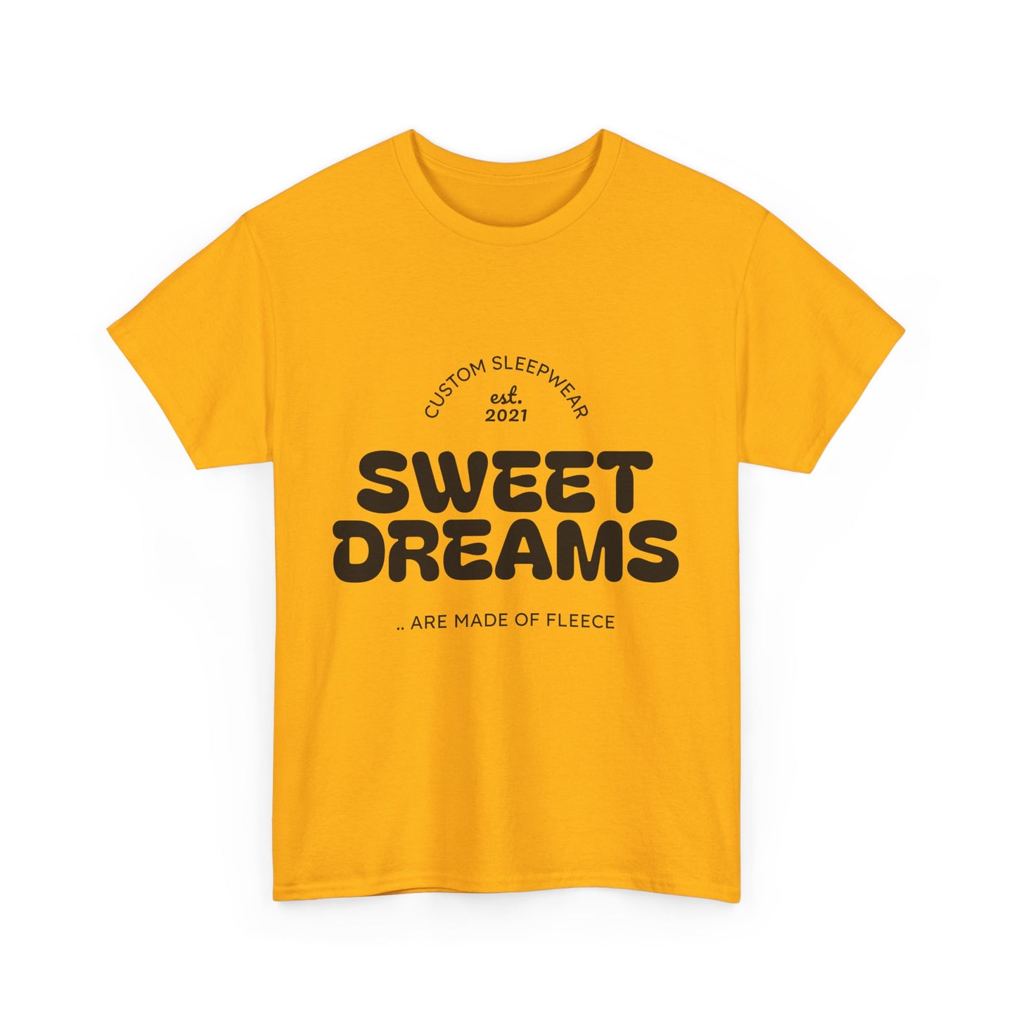 Sweet Dreams Heavy Cotton Tee, Cozy Sleep Shirt, Funny Sleepwear, Gift for Sleep Lovers, Birthday Pajama Top, Unisex T-Shirt