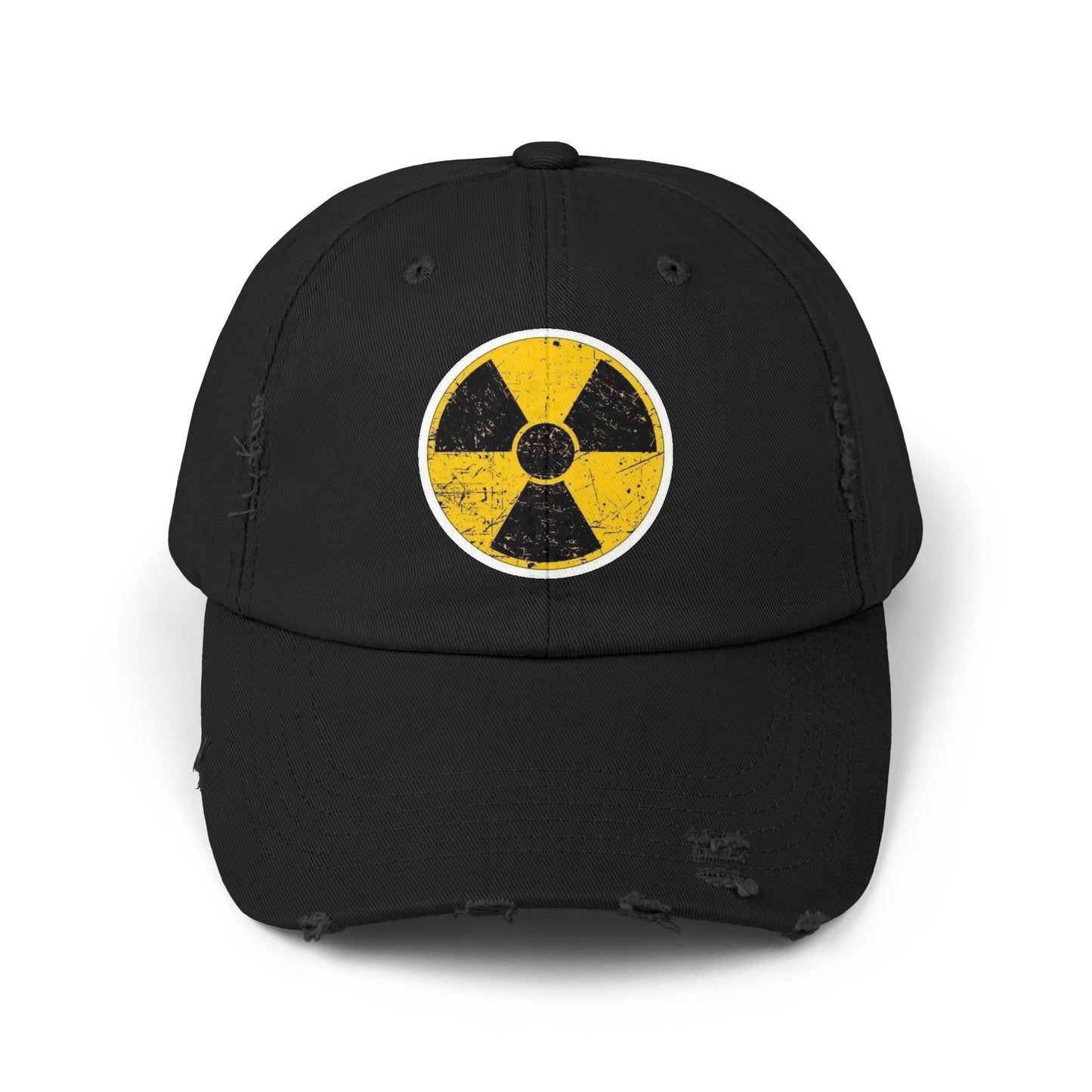 Vintage-Inspired Nuclear Cap, Distressed Adjustable Hat for Casual Wear, Perfect Gift for Friends, Art Lovers, and Festivals