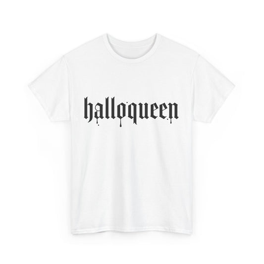 Halloween Heavy Cotton Tee, Halloqueen Graphic Shirt, Fall Festival Tee, Spooky Season Apparel, Halloween Costume Top