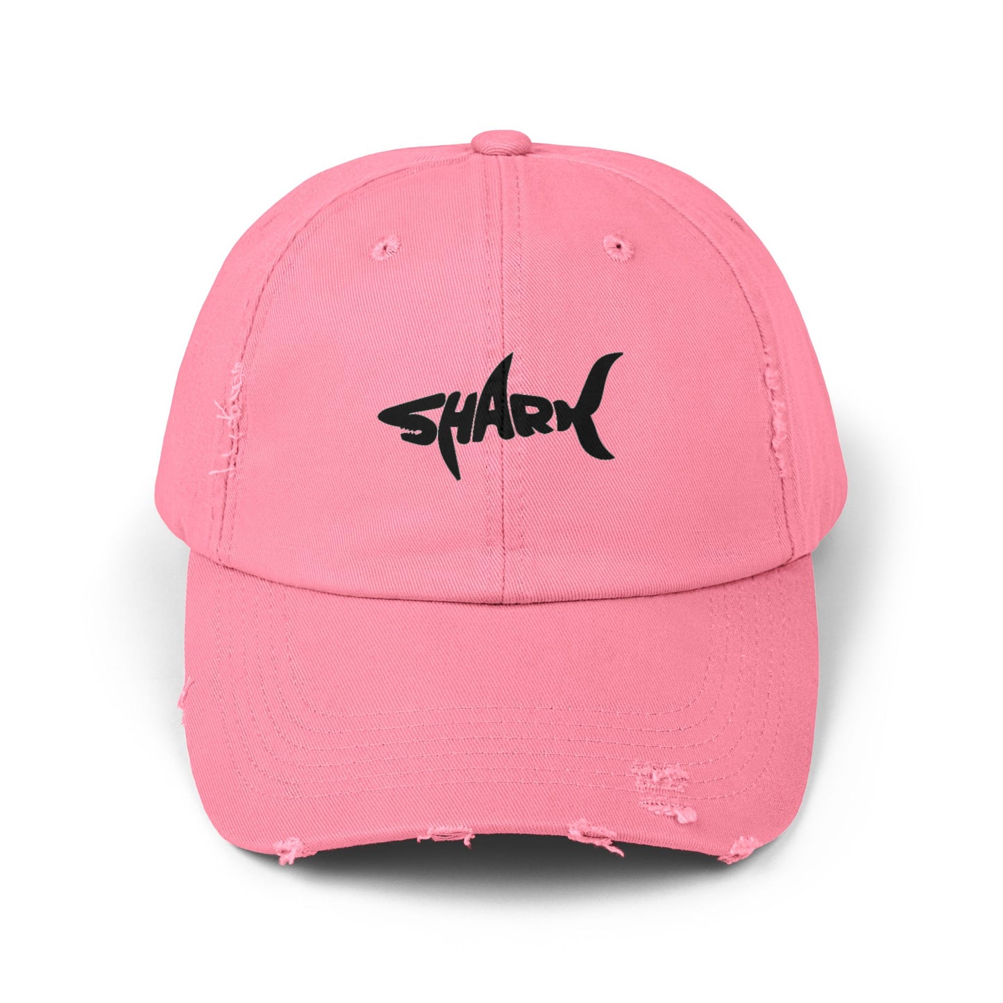 Unisex Distressed Cap - Vintage Vibe, Perfect for Shark Lovers, Summer Outings, Casual Wear, Gift Idea for Birthdays