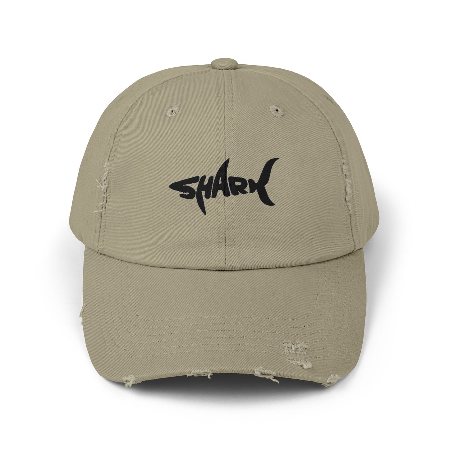 Unisex Distressed Cap - Vintage Vibe, Perfect for Shark Lovers, Summer Outings, Casual Wear, Gift Idea for Birthdays