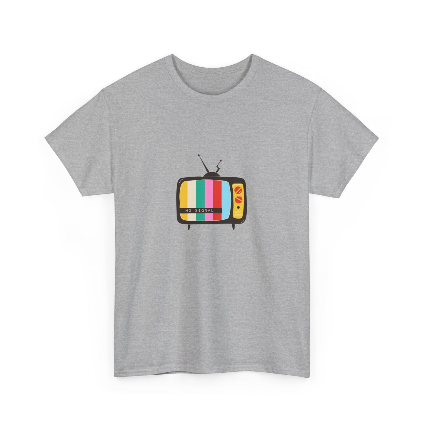 Retro TV Graphic Heavy Cotton Tee, Vintage Style Shirt, Gift for TV Lovers, Casual Wear, Fun Summer Tee, Graphic Tee