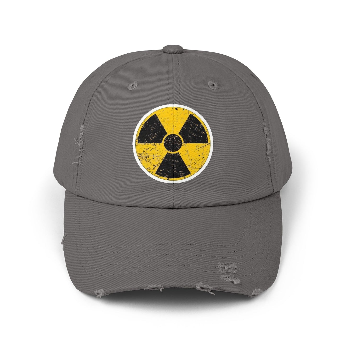 Vintage-Inspired Nuclear Cap, Distressed Adjustable Hat for Casual Wear, Perfect Gift for Friends, Art Lovers, and Festivals