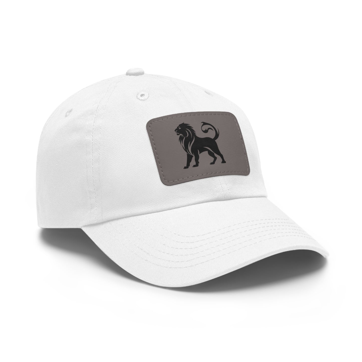 Stylish Dad Hat with Leather Lion Patch - Casual Cap for Everyday Wear, Gifts for Him, Summer Accessories, Adjustable Hat