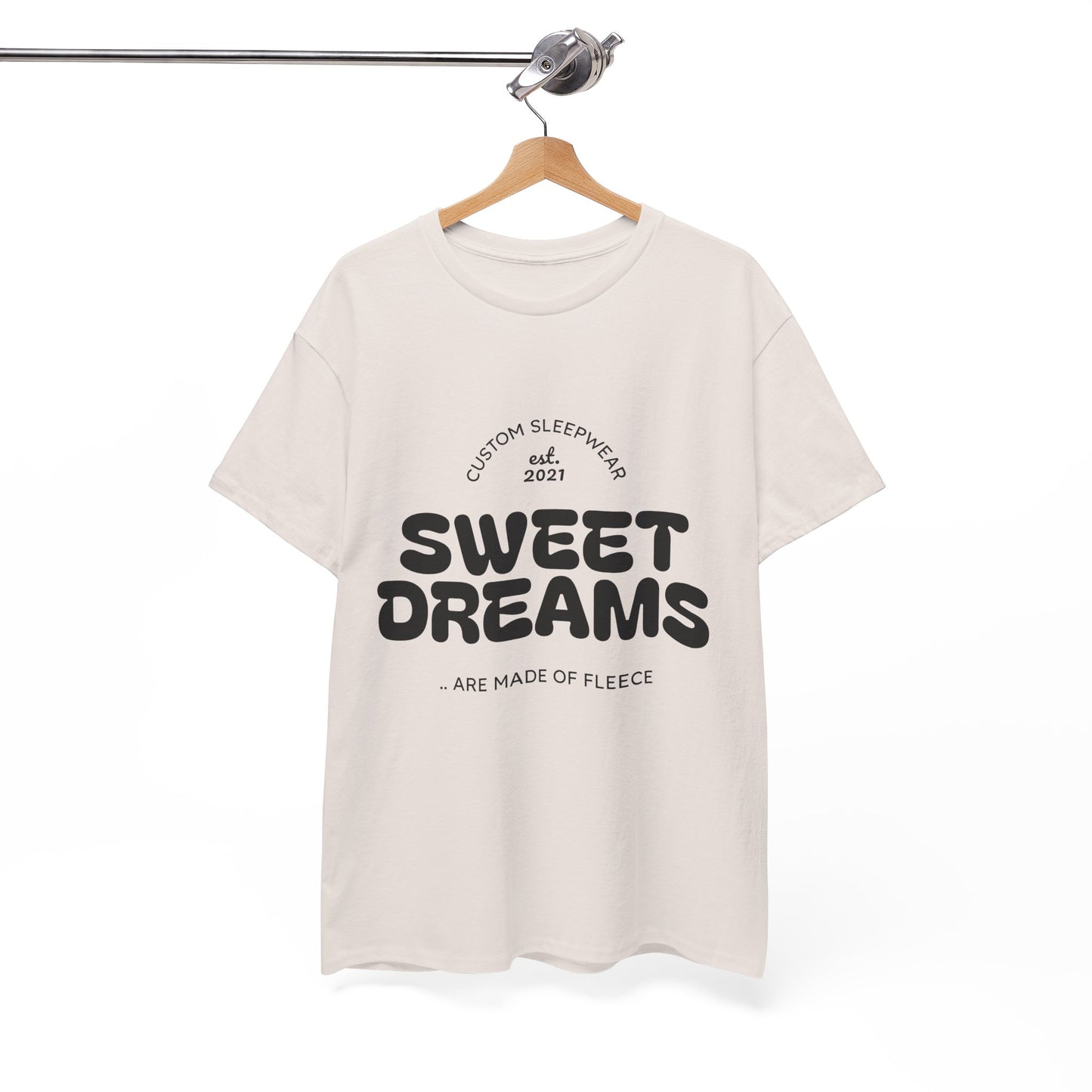 Sweet Dreams Heavy Cotton Tee, Cozy Sleep Shirt, Funny Sleepwear, Gift for Sleep Lovers, Birthday Pajama Top, Unisex T-Shirt