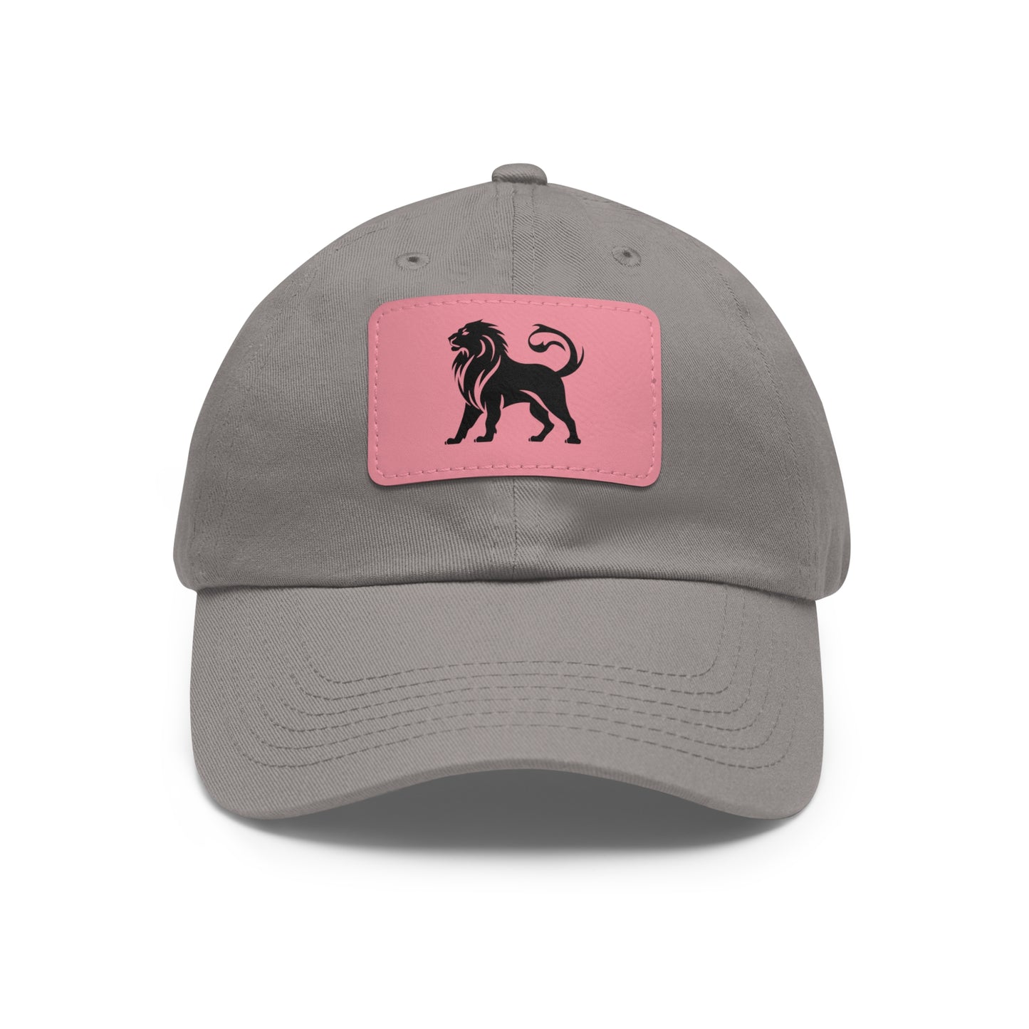 Stylish Dad Hat with Leather Lion Patch - Casual Cap for Everyday Wear, Gifts for Him, Summer Accessories, Adjustable Hat