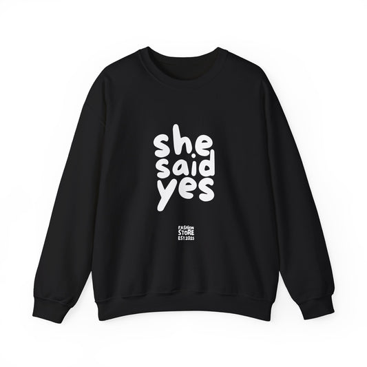 She Said Yes Sweatshirt, Engagement Gift for Bride-to-Be, Cozy Crewneck, Wedding Celebration, Proposal Reminder