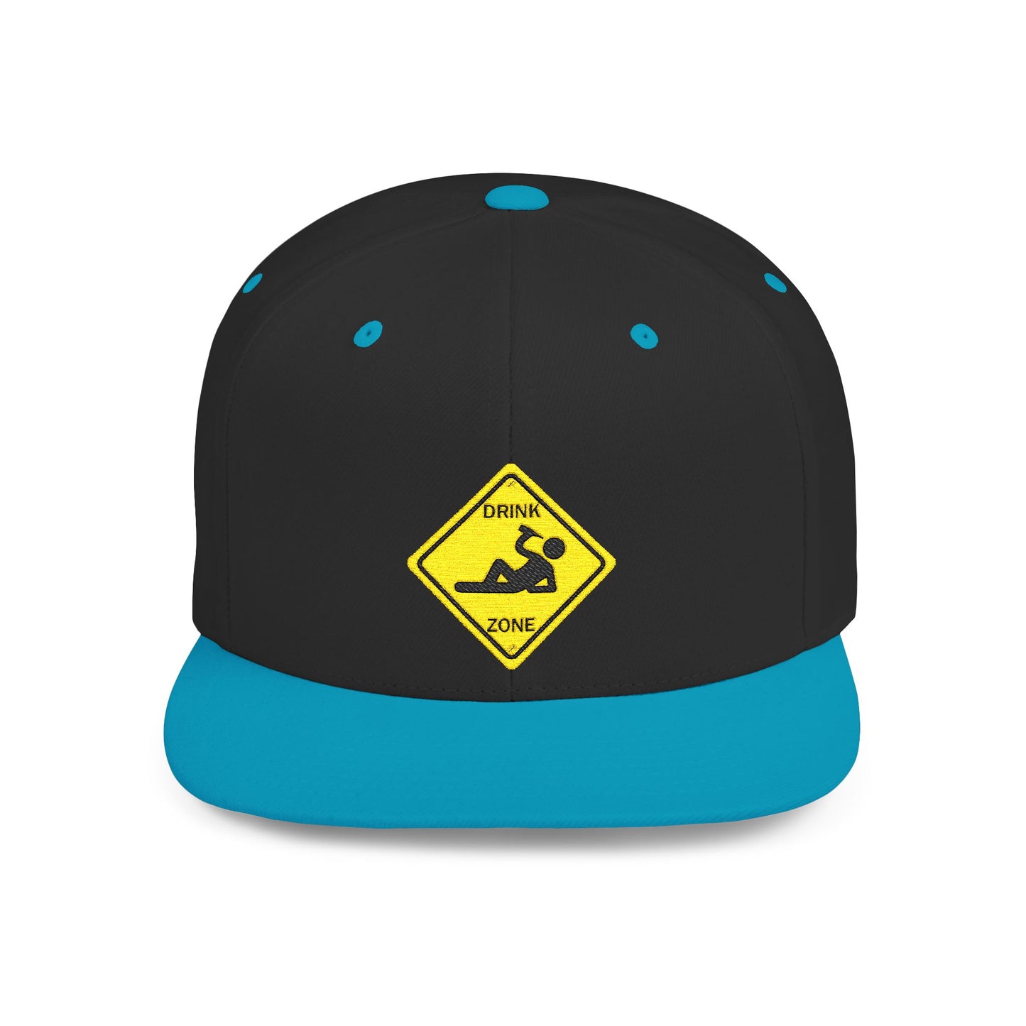 Playful Safety Symbol Flat Bill Snapback Hat, Trendy Cap for Outdoor Lovers, Perfect Gift for Construction Workers, Unique Hats