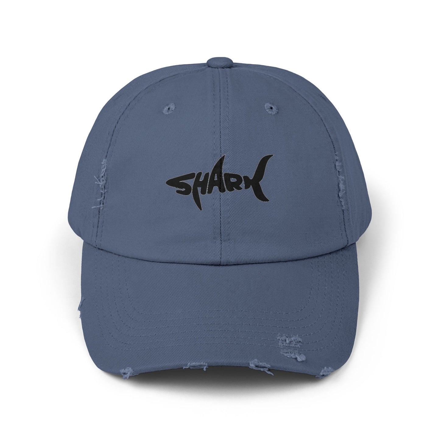 Unisex Distressed Cap - Vintage Vibe, Perfect for Shark Lovers, Summer Outings, Casual Wear, Gift Idea for Birthdays