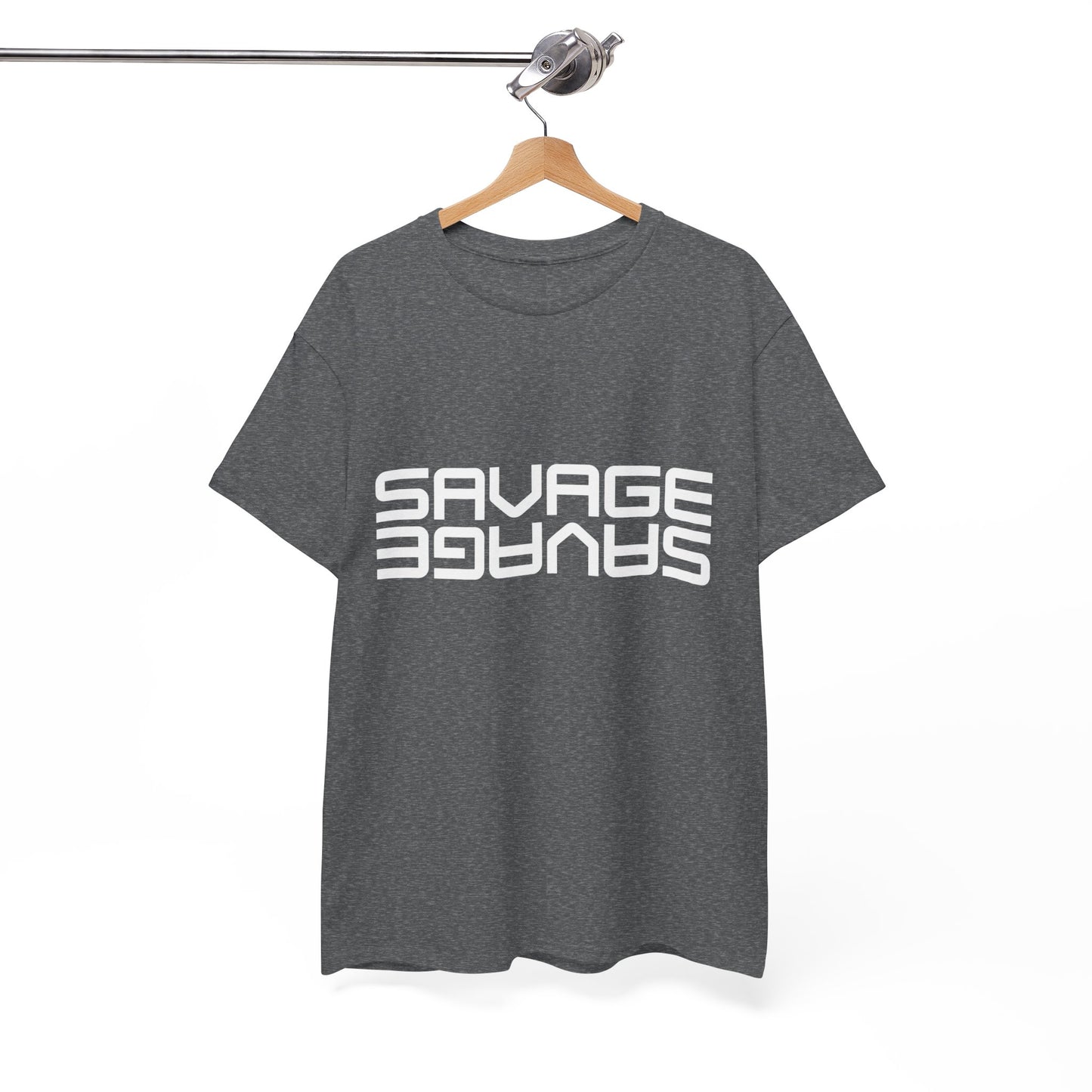 Savage Graphic Heavy Cotton Tee | Casual Streetwear, Motivational Wear, Birthday Gift, Trendy Apparel, Self-Expression T-Shirt