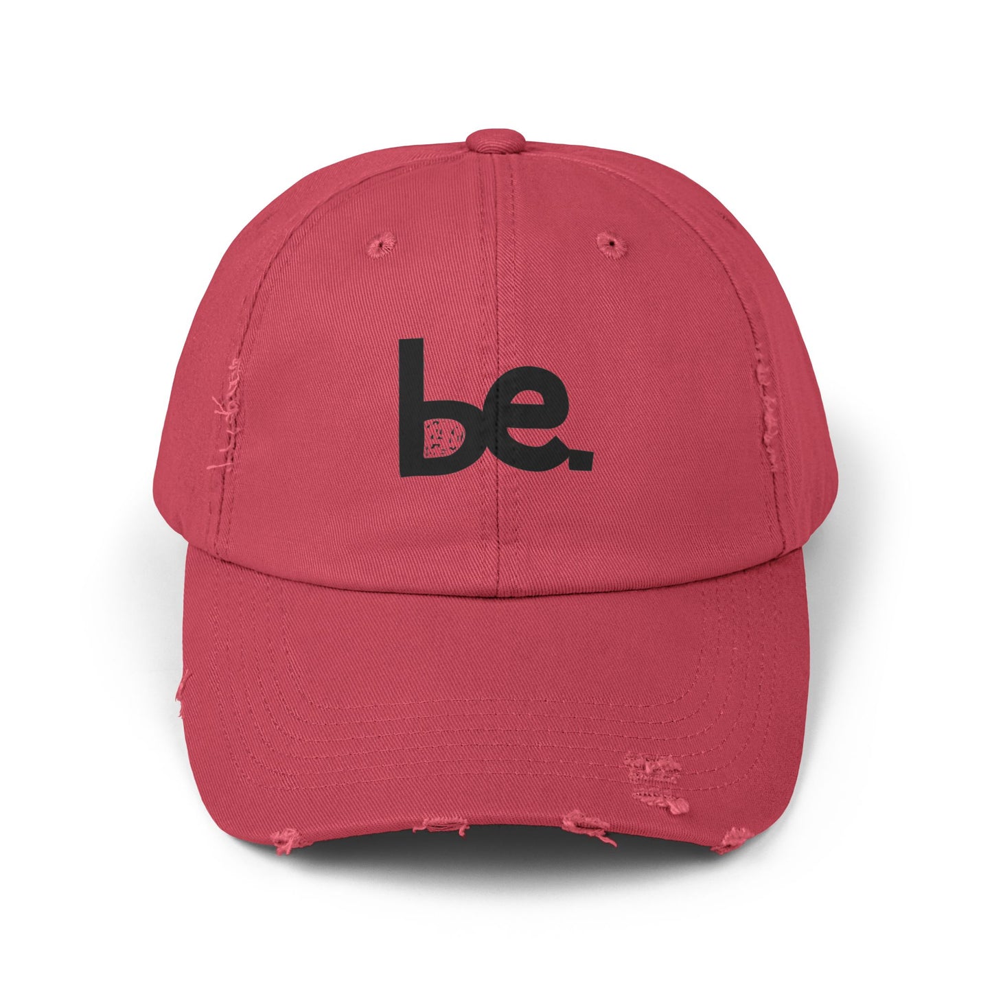 Trendy Unisex Distressed Cap with 'be.' Design, Casual hat for everyday wear, Gift for friends, Stylish accessory, Summer fashion