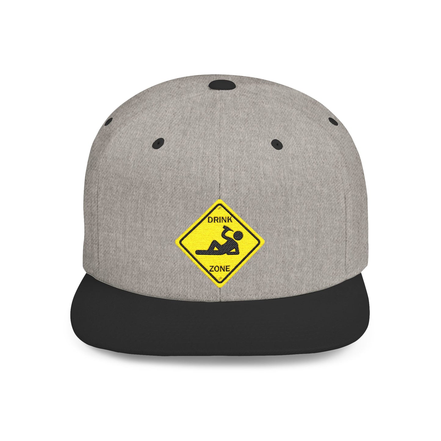 Playful Safety Symbol Flat Bill Snapback Hat, Trendy Cap for Outdoor Lovers, Perfect Gift for Construction Workers, Unique Hats