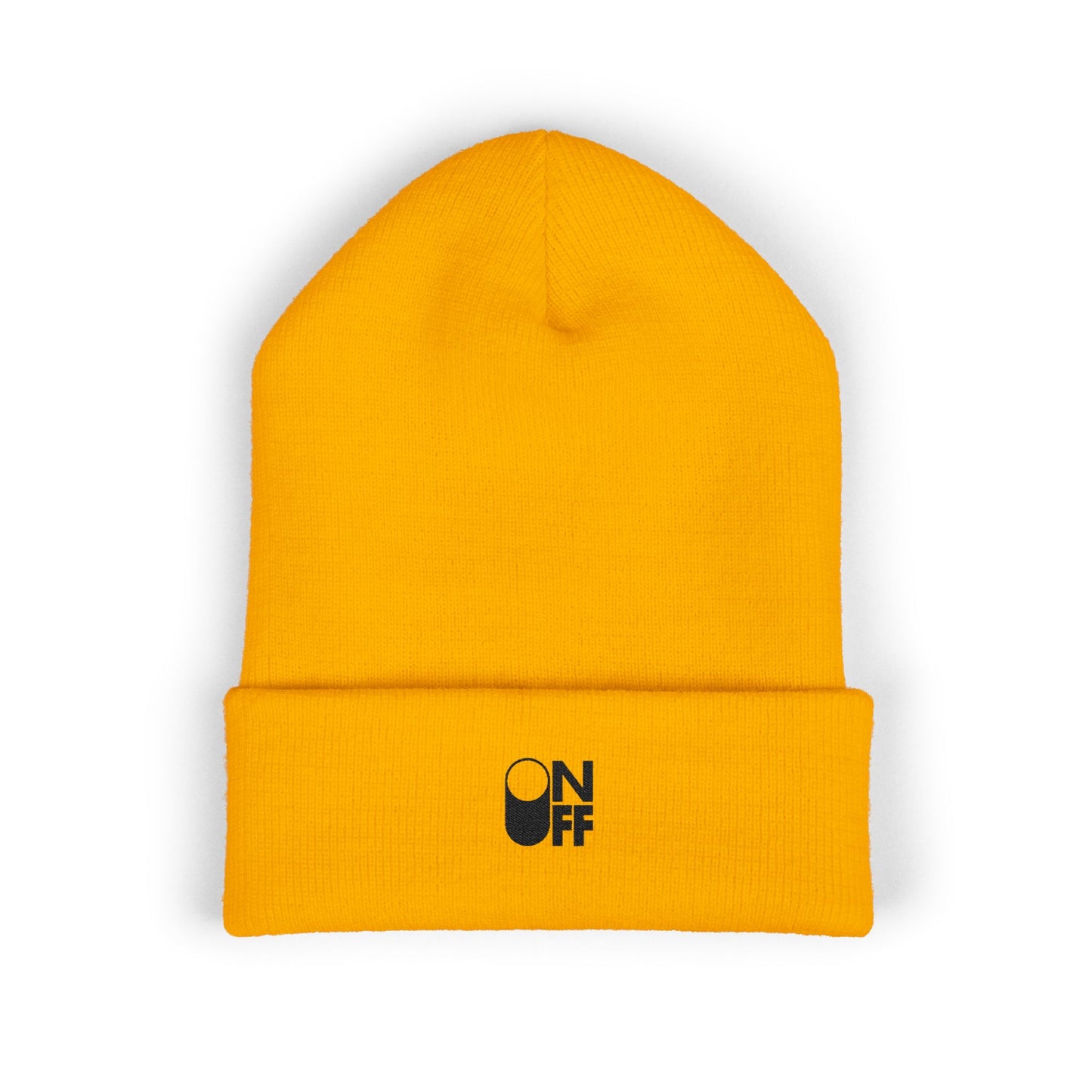 Embroidered Classic Cuffed Beanie - Yellow Outdoor Cap, Winter Beanie, Gift for Him/Her, Cozy Hat, Casual Wear
