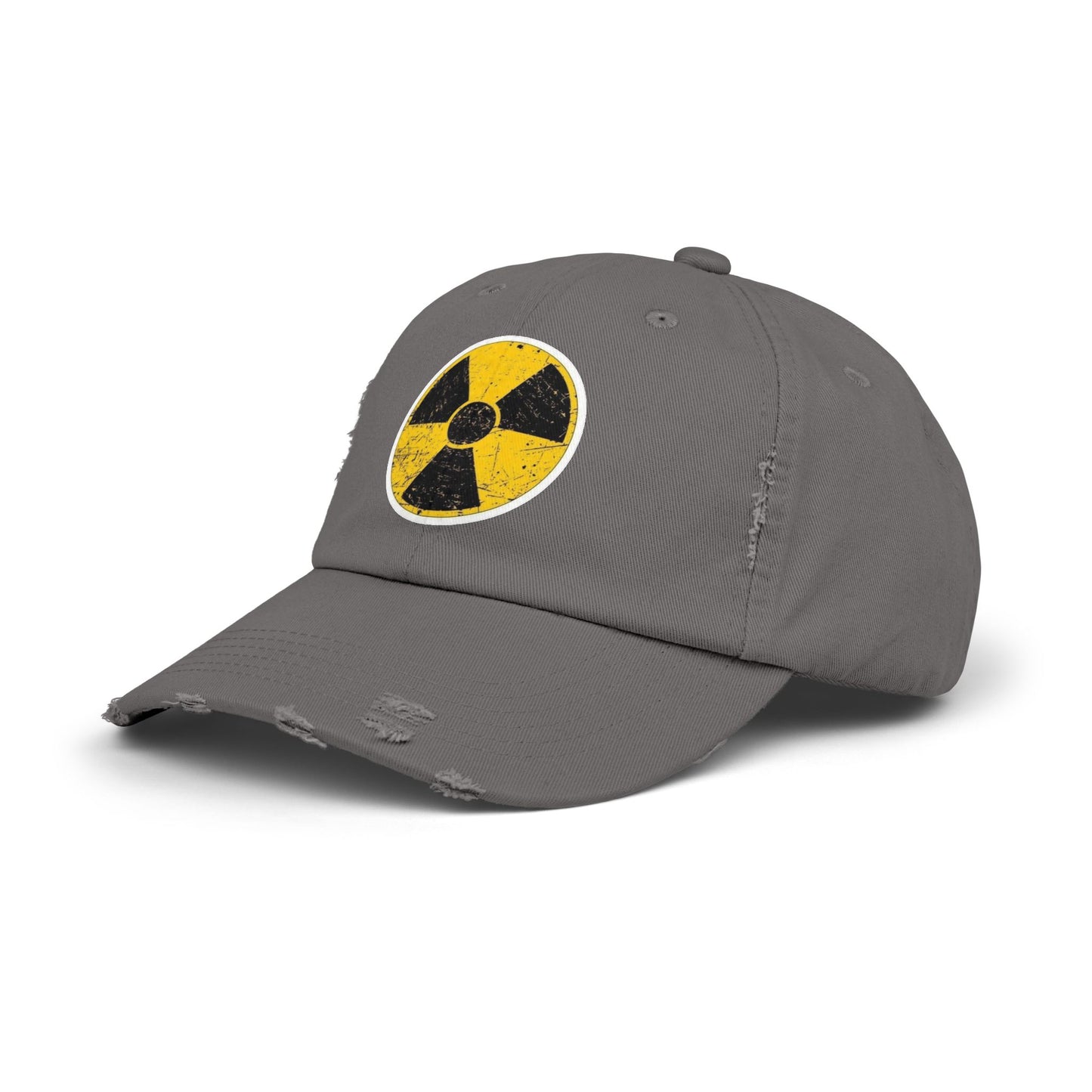 Vintage-Inspired Nuclear Cap, Distressed Adjustable Hat for Casual Wear, Perfect Gift for Friends, Art Lovers, and Festivals