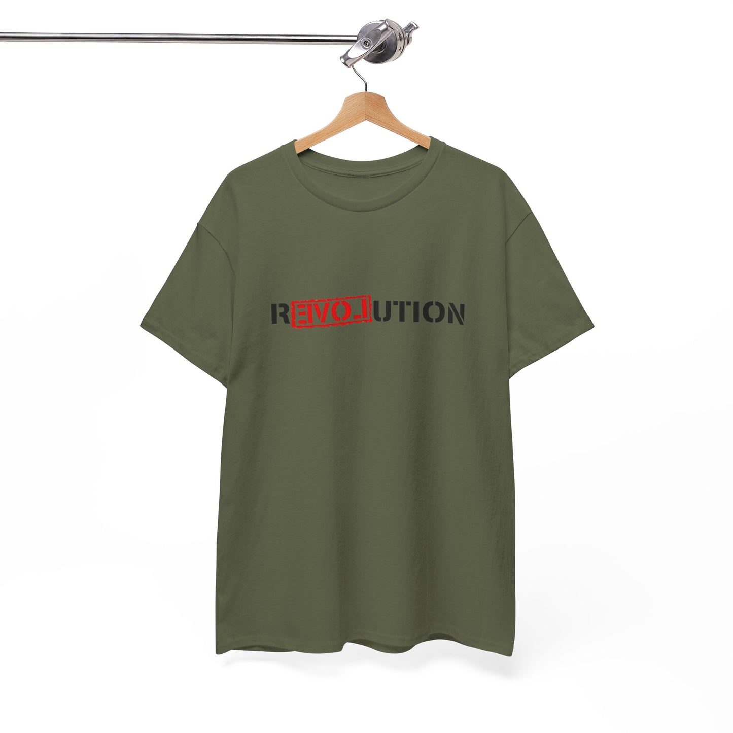 Heavy Cotton Tee - REVOlution Graphic Shirt, Casual Wear, Gift for Change Makers, Bold Statement Tee, Everyday Streetwear
