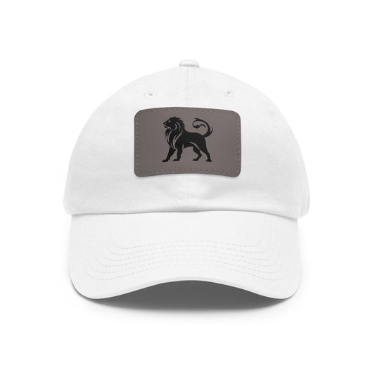 Stylish Dad Hat with Leather Lion Patch - Casual Cap for Everyday Wear, Gifts for Him, Summer Accessories, Adjustable Hat