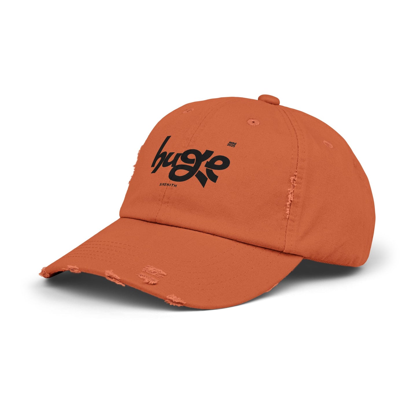 Distressed Cap with 'Huge' Design | Trendy Cap for Outdoor Adventures, Festivals, Casual Wear, Gift for Him/Her