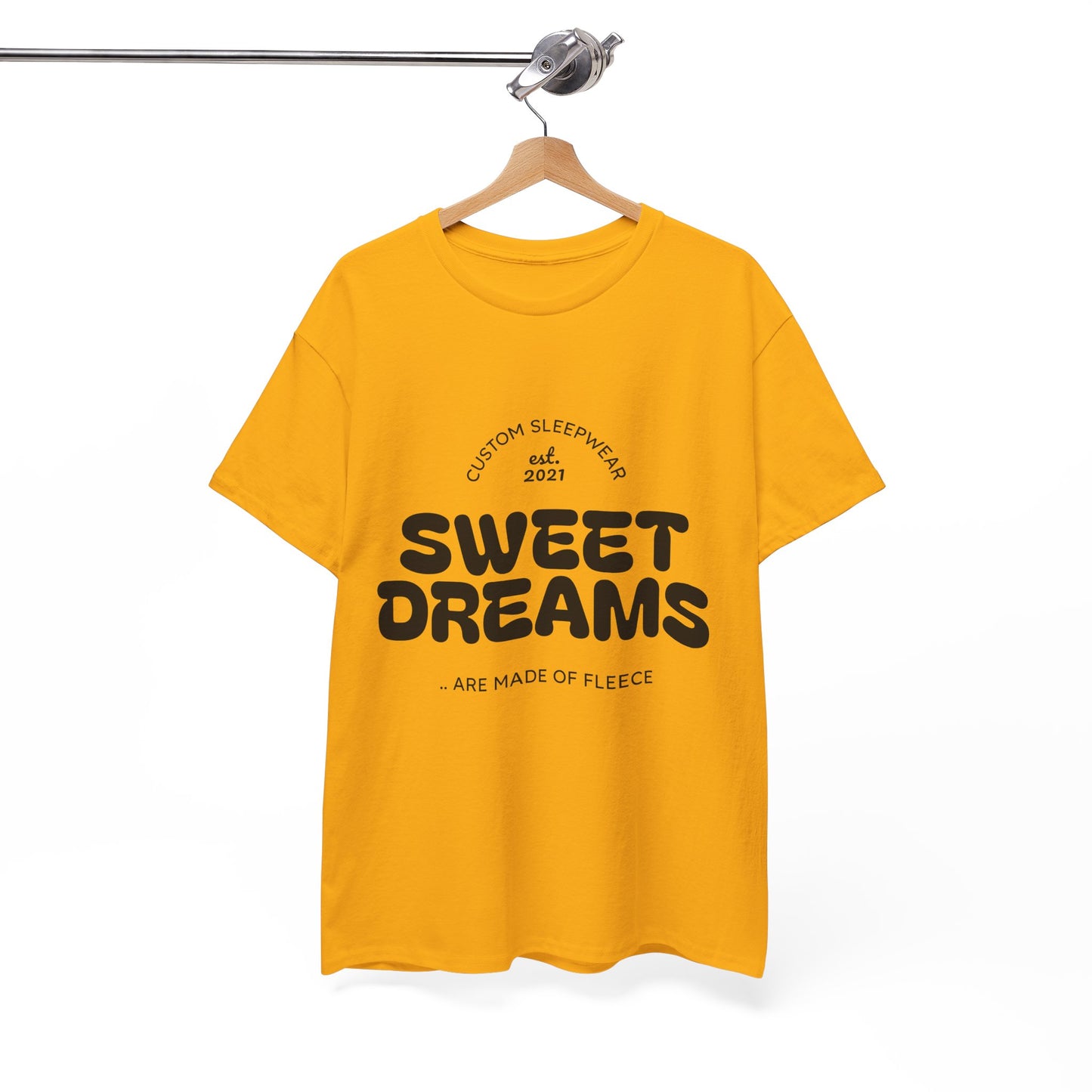 Sweet Dreams Heavy Cotton Tee, Cozy Sleep Shirt, Funny Sleepwear, Gift for Sleep Lovers, Birthday Pajama Top, Unisex T-Shirt