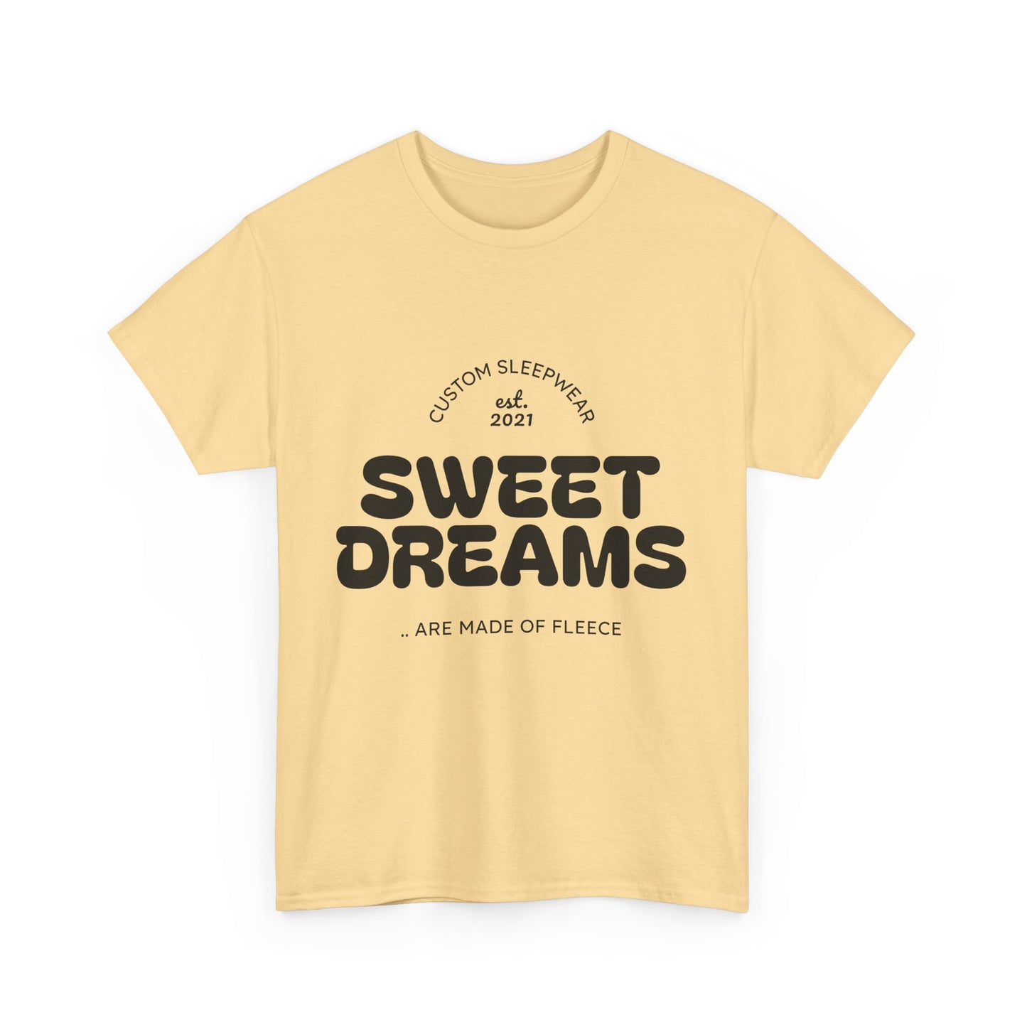 Sweet Dreams Heavy Cotton Tee, Cozy Sleep Shirt, Funny Sleepwear, Gift for Sleep Lovers, Birthday Pajama Top, Unisex T-Shirt