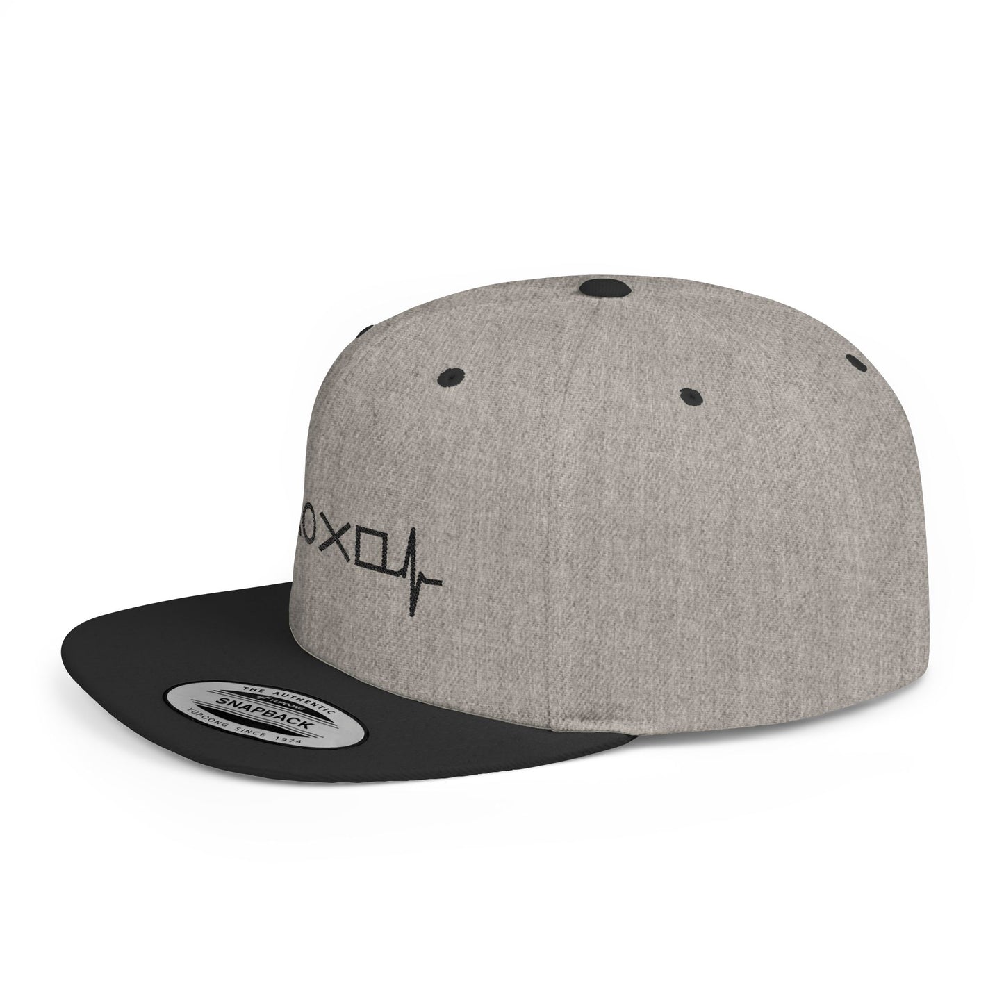 Heartbeat Flat Bill Snapback Hat, Casual Cap, Trendy Accessory, Gift for Music Lovers, Streetwear Style