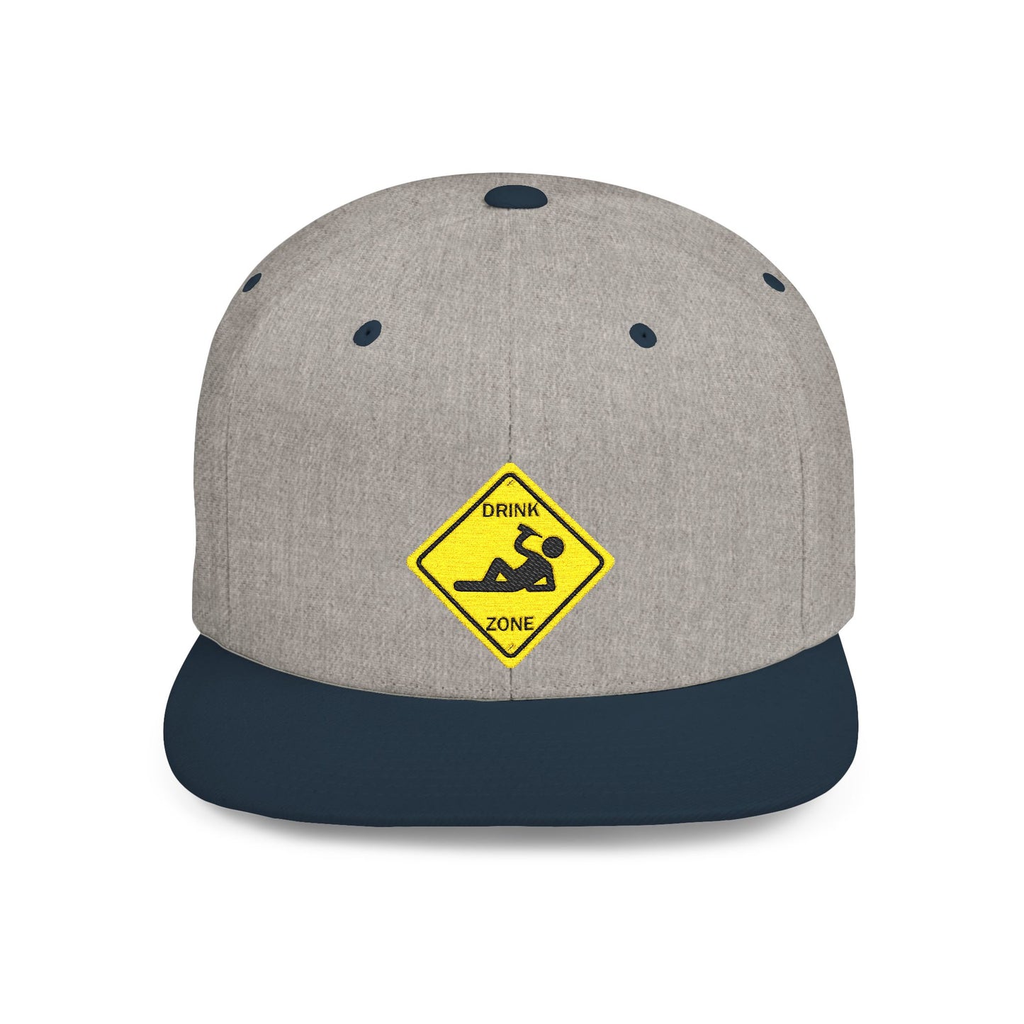 Playful Safety Symbol Flat Bill Snapback Hat, Trendy Cap for Outdoor Lovers, Perfect Gift for Construction Workers, Unique Hats