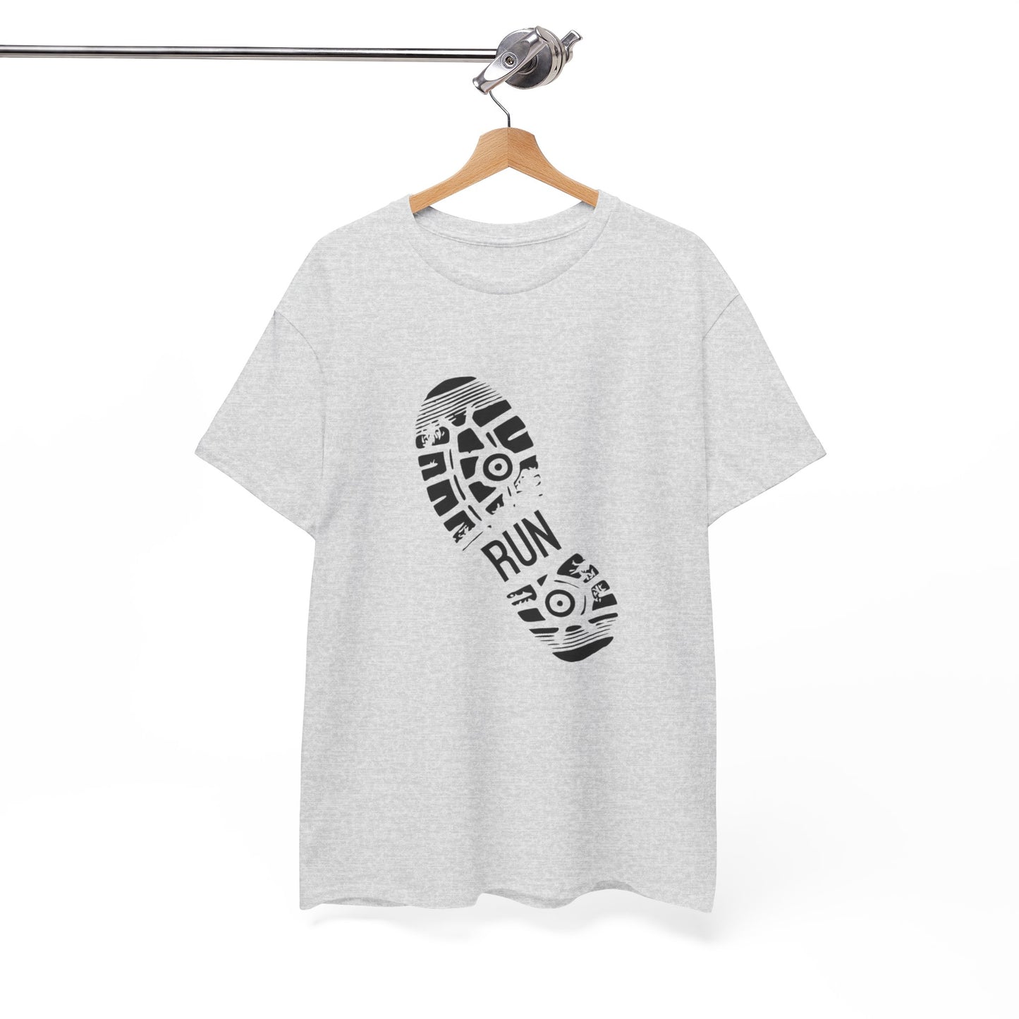 Run Graphic Heavy Cotton Tee - Casual Fitness Wear, Workout Shirt, Gym Apparel, Motivational Tee, Sports Clothing