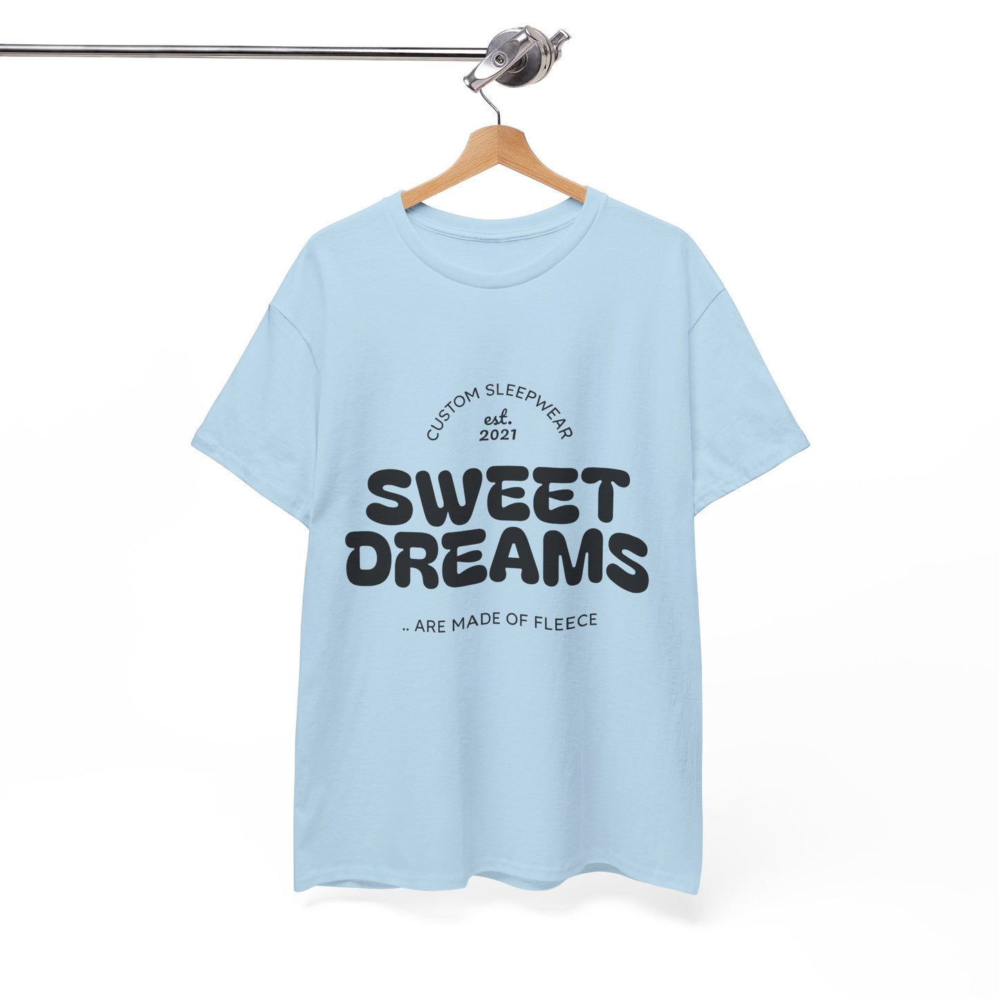 Sweet Dreams Heavy Cotton Tee, Cozy Sleep Shirt, Funny Sleepwear, Gift for Sleep Lovers, Birthday Pajama Top, Unisex T-Shirt