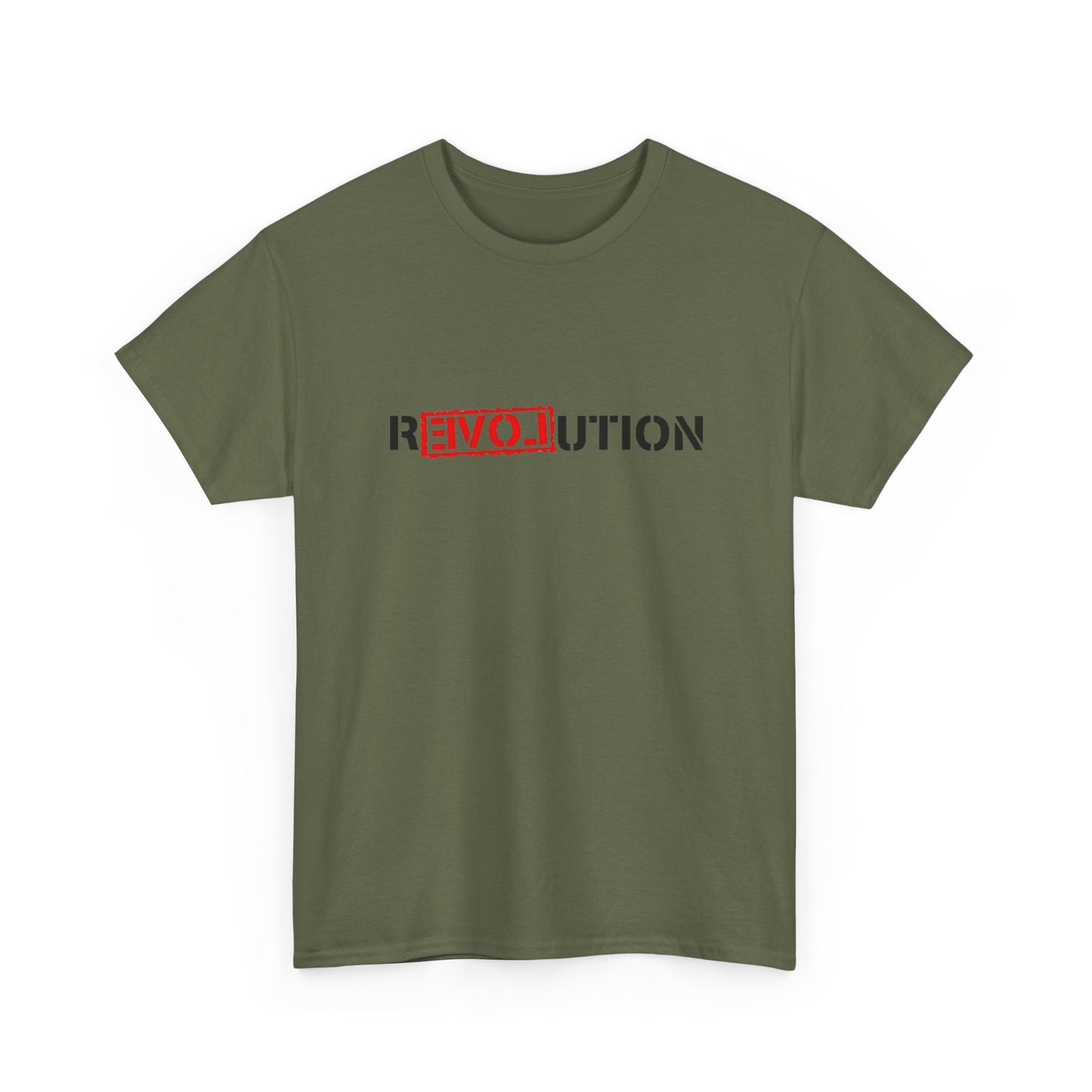 Heavy Cotton Tee - REVOlution Graphic Shirt, Casual Wear, Gift for Change Makers, Bold Statement Tee, Everyday Streetwear