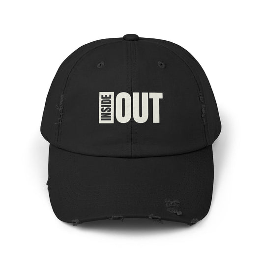 Distressed Cap with 'INSIDE OUT' Design – Trendy Unisex Hat for Casual Wear, Outdoor Adventures, Gifts, Festivals, Everyday Style