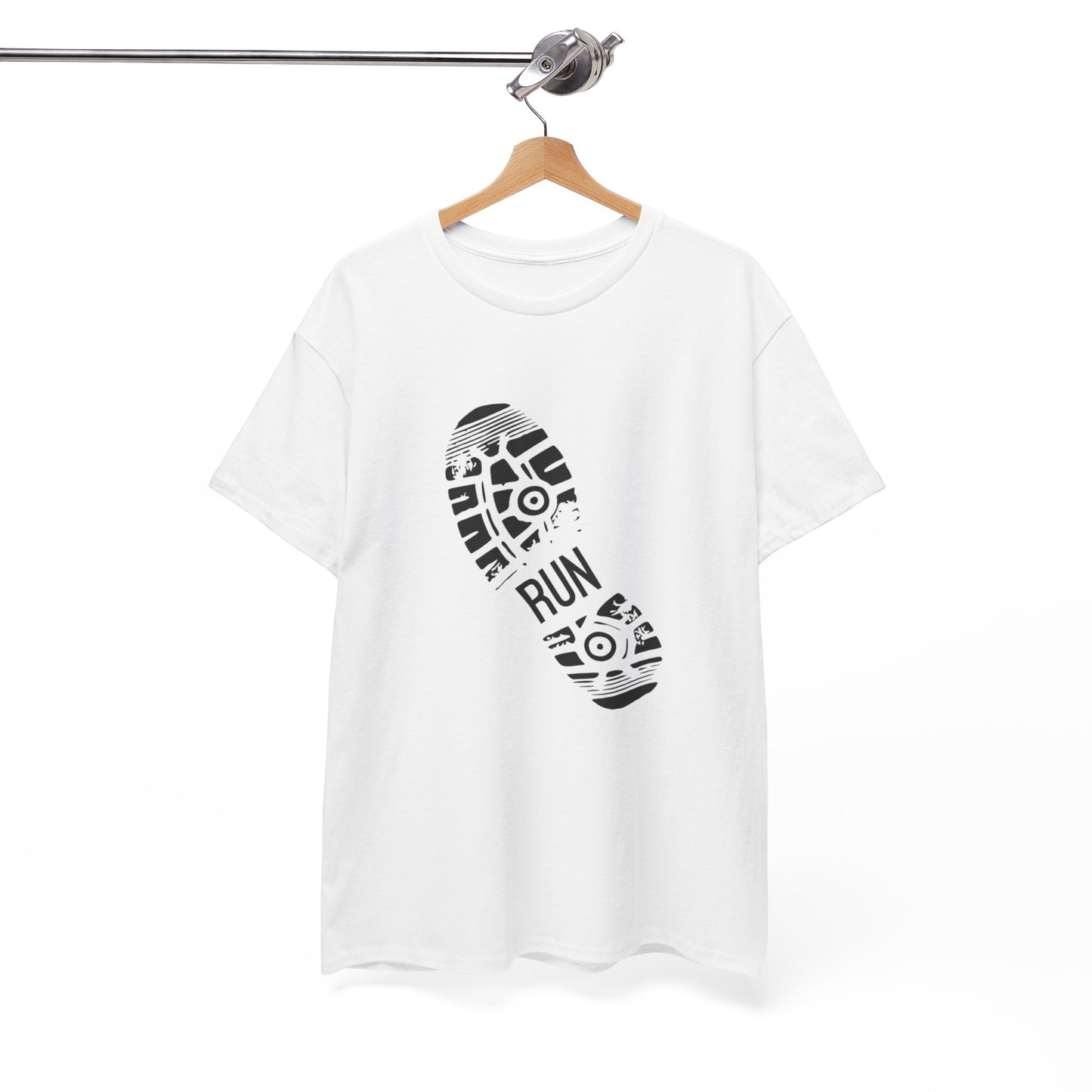Run Graphic Heavy Cotton Tee - Casual Fitness Wear, Workout Shirt, Gym Apparel, Motivational Tee, Sports Clothing