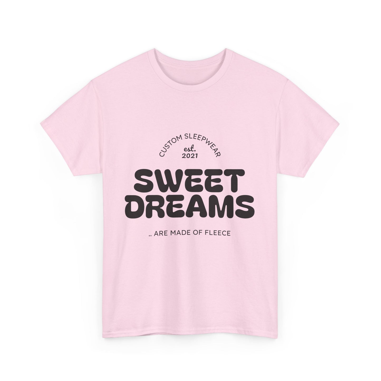 Sweet Dreams Heavy Cotton Tee, Cozy Sleep Shirt, Funny Sleepwear, Gift for Sleep Lovers, Birthday Pajama Top, Unisex T-Shirt