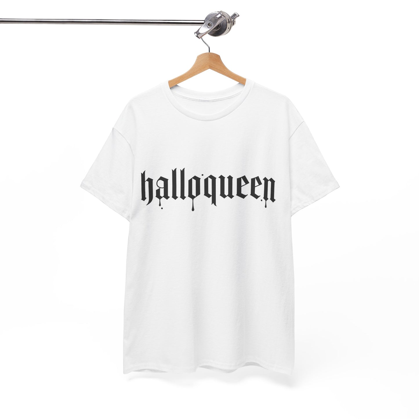 Halloween Heavy Cotton Tee, Halloqueen Graphic Shirt, Fall Festival Tee, Spooky Season Apparel, Halloween Costume Top