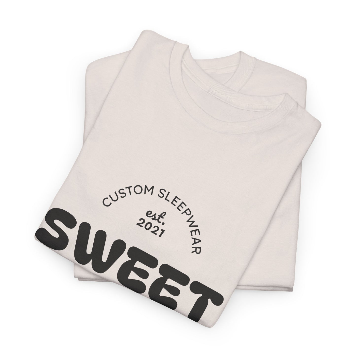 Sweet Dreams Heavy Cotton Tee, Cozy Sleep Shirt, Funny Sleepwear, Gift for Sleep Lovers, Birthday Pajama Top, Unisex T-Shirt